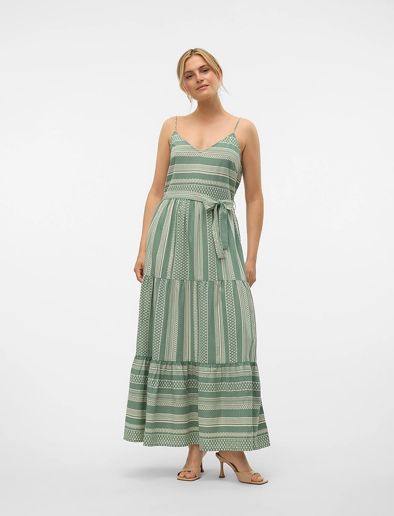 Vero Moda - VMDICTHE SINGLET ANCLE DRESS WVN GA - summer dresses - dark ivy - 5