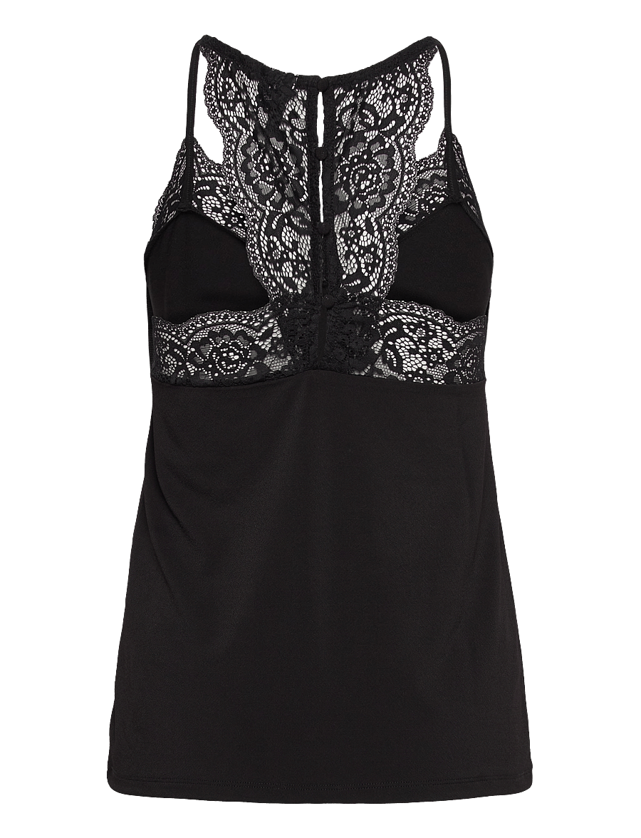 Vero Moda - VMANA S/L LACE TOP GA NOOS - Ärmellose blusen - black - 2