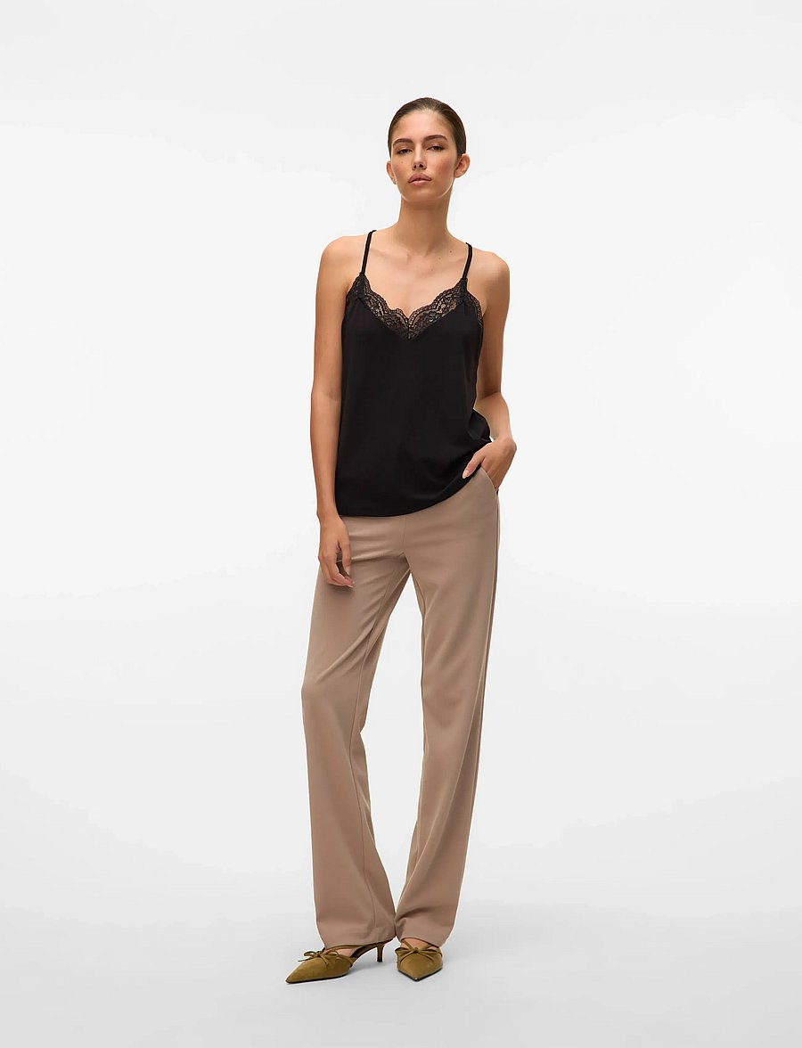 Vero Moda - VMANA S/L LACE TOP GA NOOS - Ärmellose blusen - black - 4