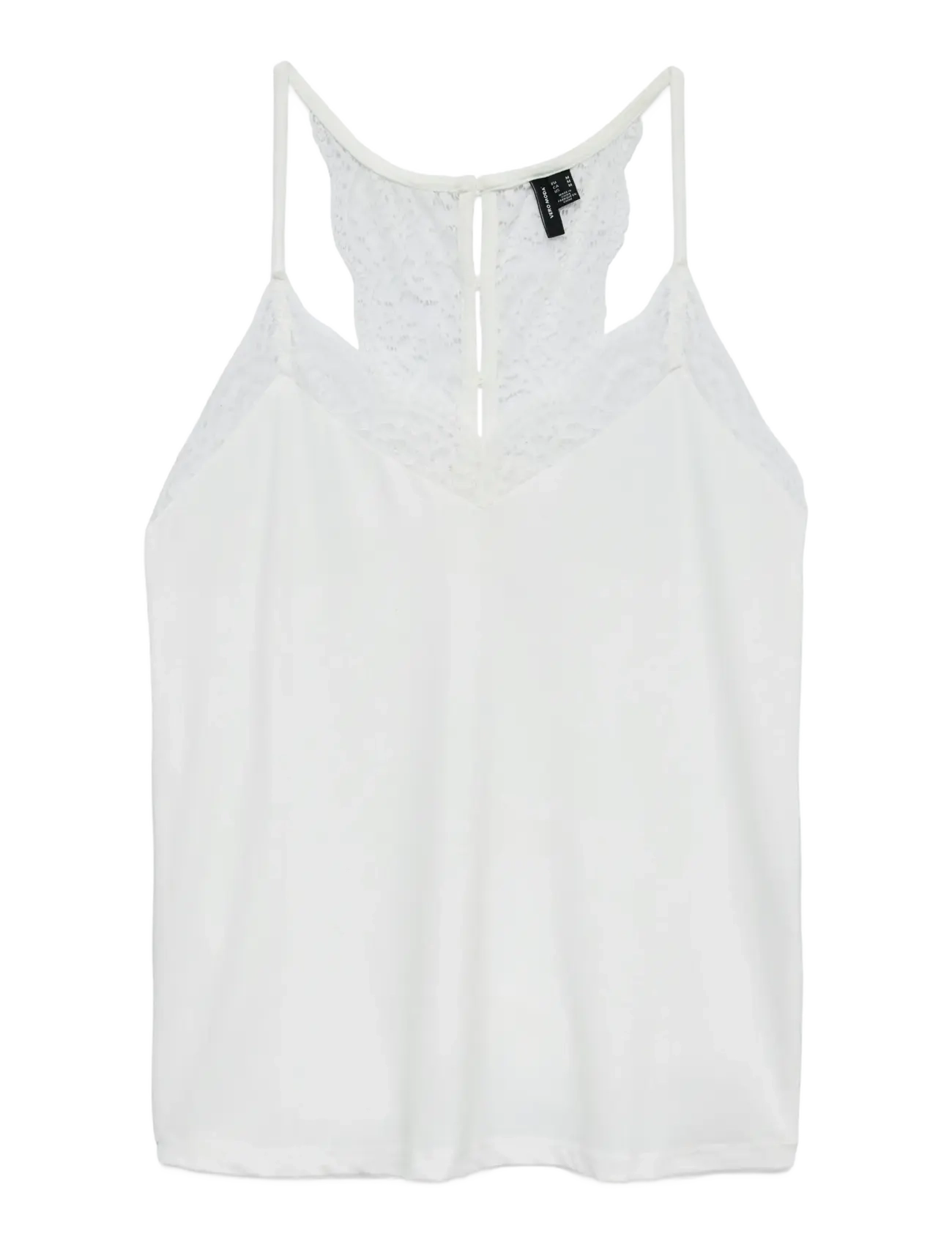 Vero Moda VMANA S/L LACE TOP GA NOOS - Tøj - SNOW WHITE / white