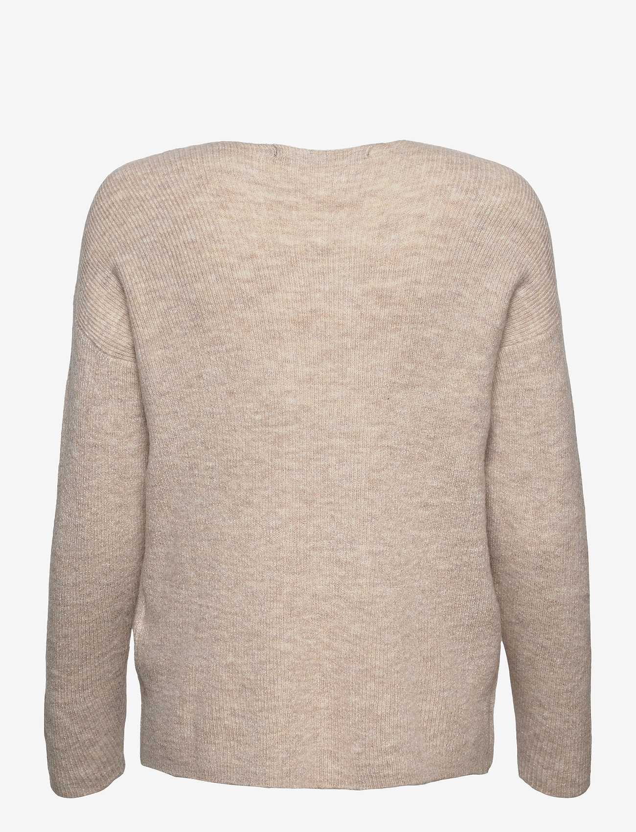 Vero Moda - VMCREWLEFILE LS V-NECK BLOUSE - stickade tröjor - birch - 2