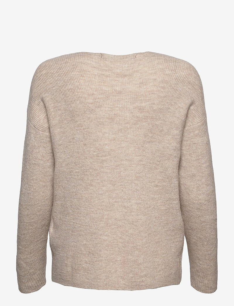 Vero Moda - VMCREWLEFILE LS V-NECK BLOUSE NOOS - stickade tröjor - birch - 2