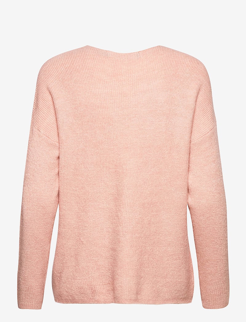 Vero Moda - VMCREWLEFILE LS V-NECK BLOUSE NOOS - stickade tröjor - sepia rose - 2