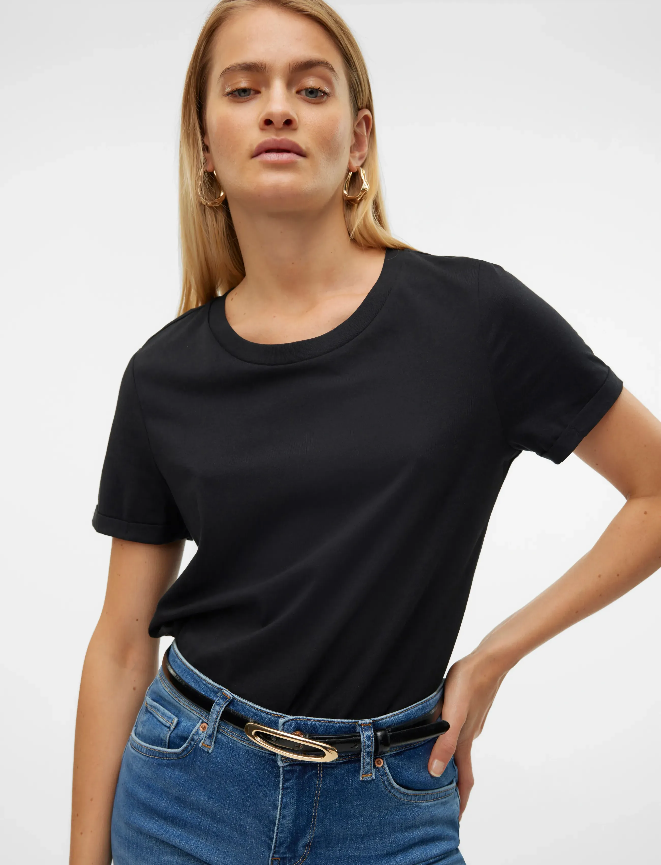 Vero Moda - VMPAULA S/S T-SHIRT NOOS - t-shirts - black - 5