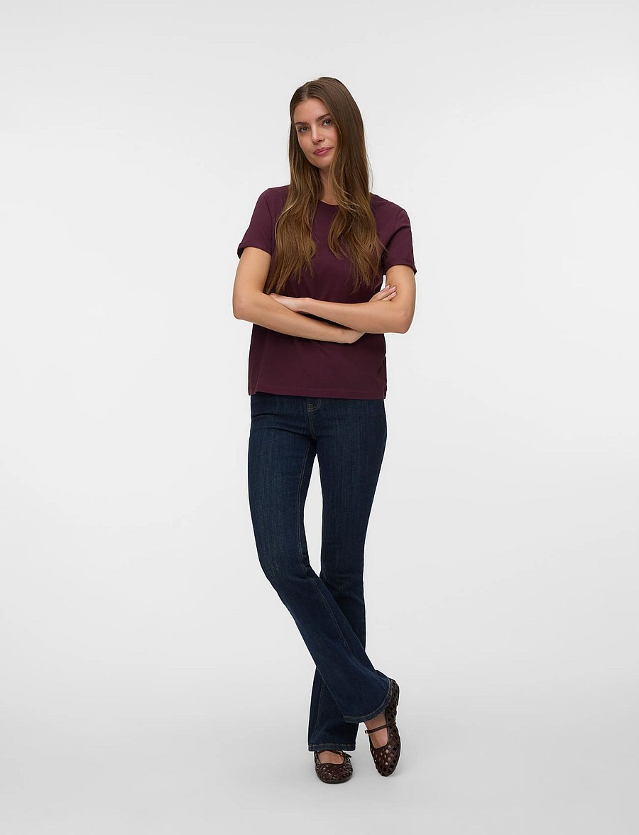 Vero Moda - VMPAULA S/S T-SHIRT NOOS - t-särgid - winetasting - 0