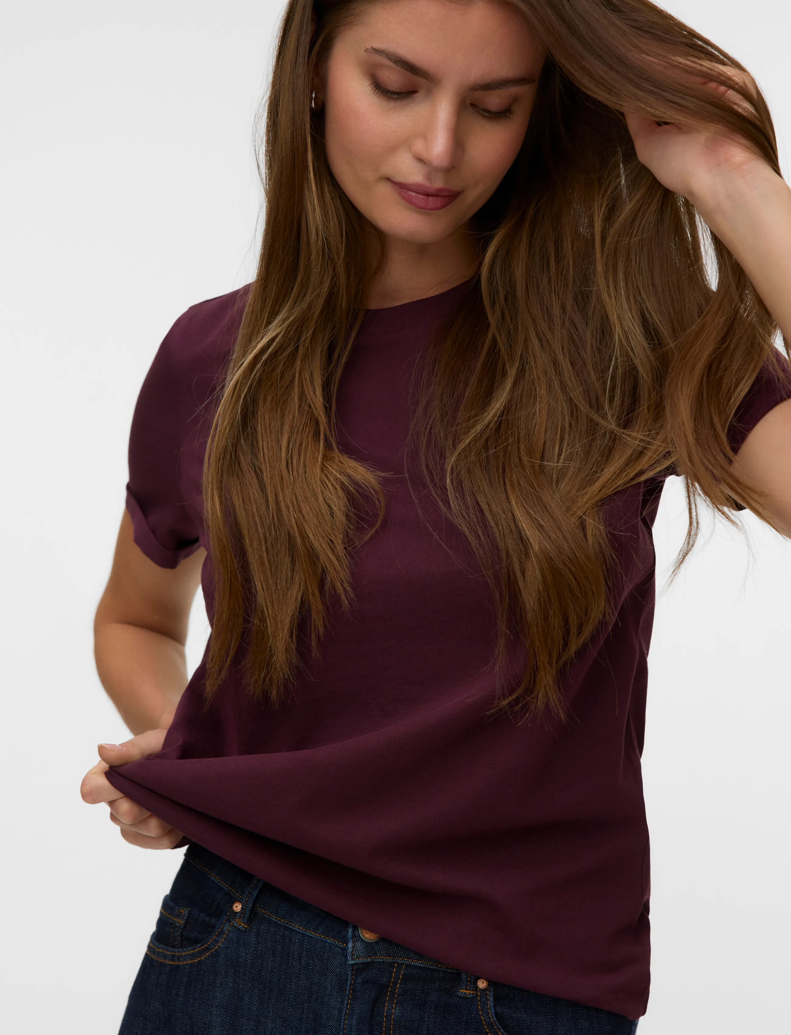 Vero Moda - VMPAULA S/S T-SHIRT NOOS - t-särgid - winetasting - 4