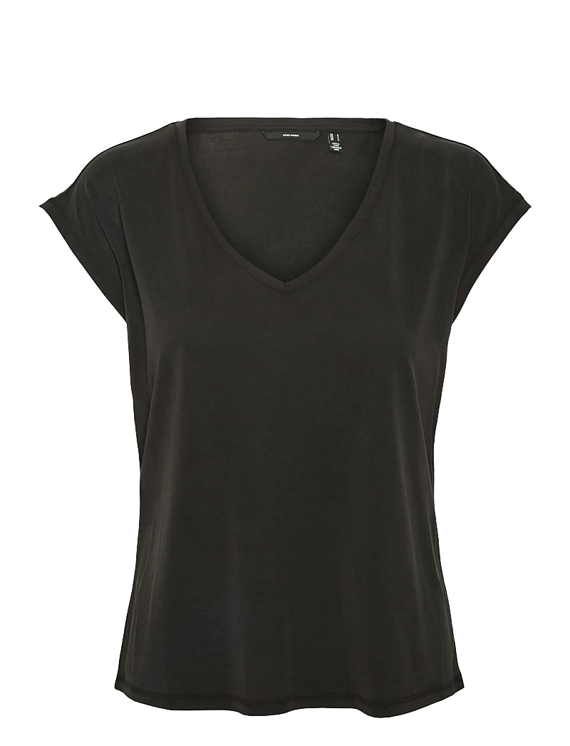 Vero Moda - VMFILLI SS V-NECK TEE GA NOOS - t-shirts - black - 1