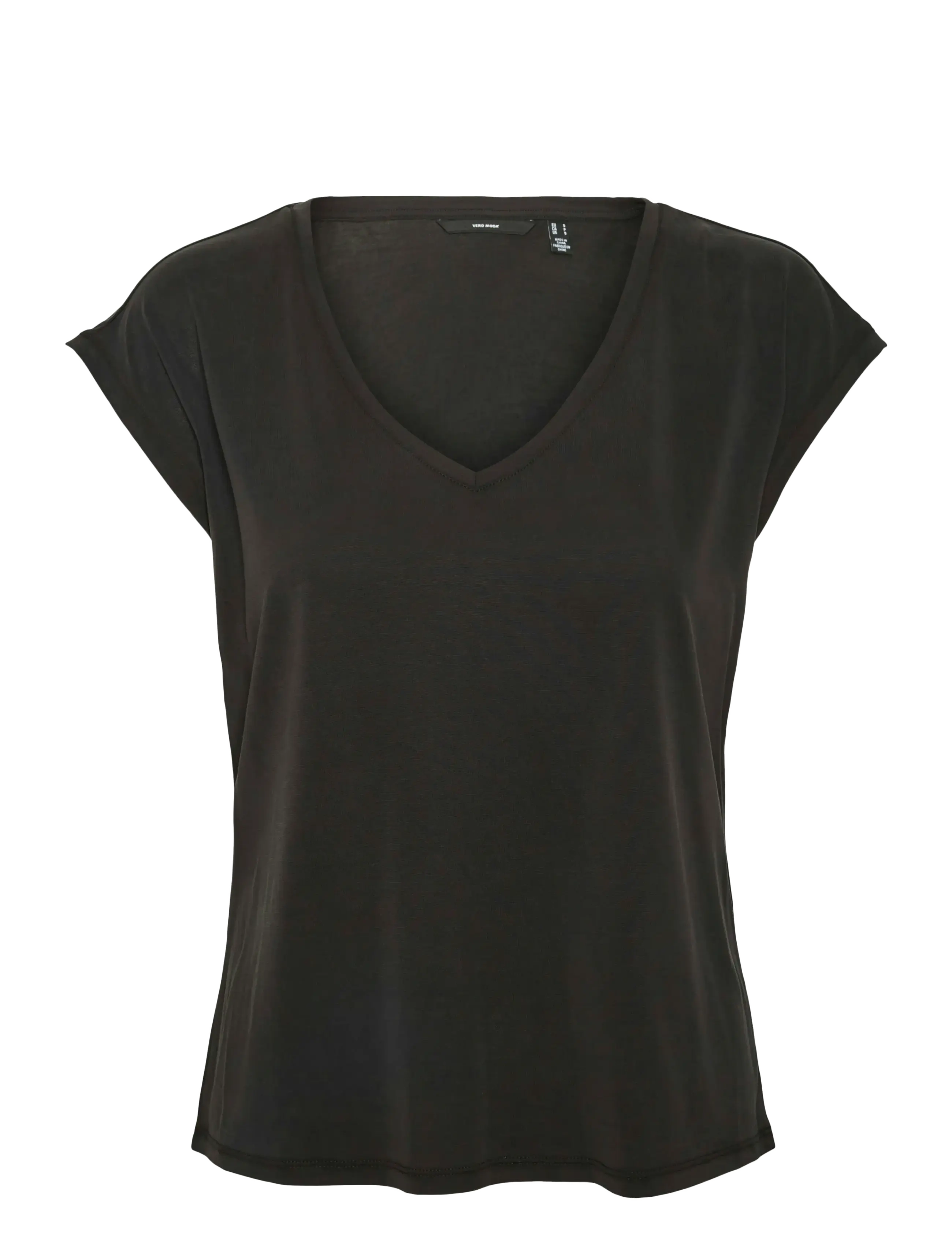 Vero Moda VMFILLI SS V-NECK TEE NOOS - T-Shirts & Tops - BLACK / black