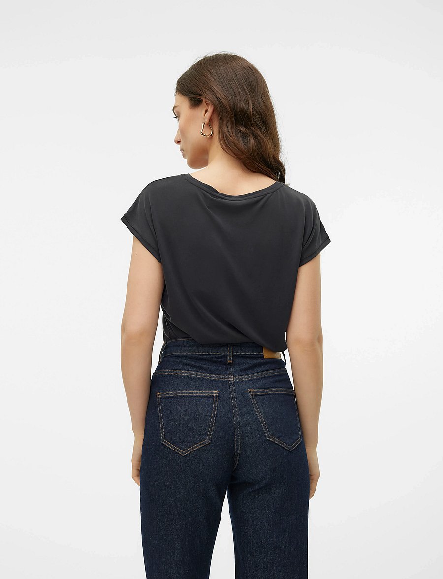 Vero Moda - VMFILLI SS V-NECK TEE NOOS - t-shirts - black - 3