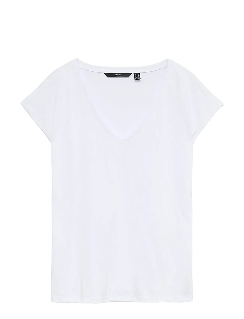 Vero Moda - VMFILLI SS V-NECK TEE NOOS - t-shirts - bright white - 1