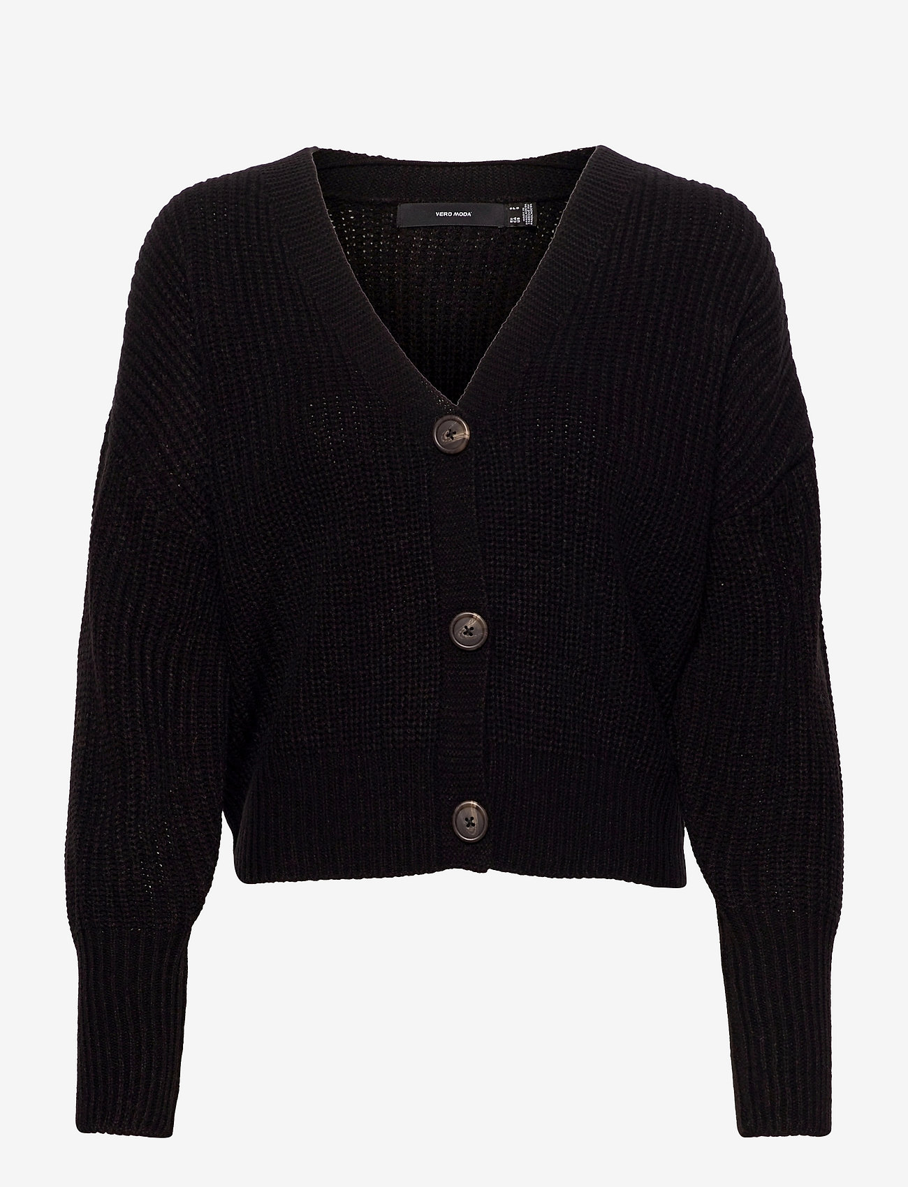 Vero Moda - VMLEA LS V-NECK CUFF CARDIGAN NOOS - kardiganid - black - 1