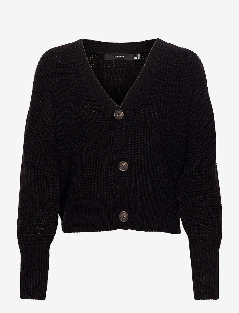 Vero Moda - VMLEA LS V-NECK CUFF CARDIGAN NOOS - cardigans - black - 1