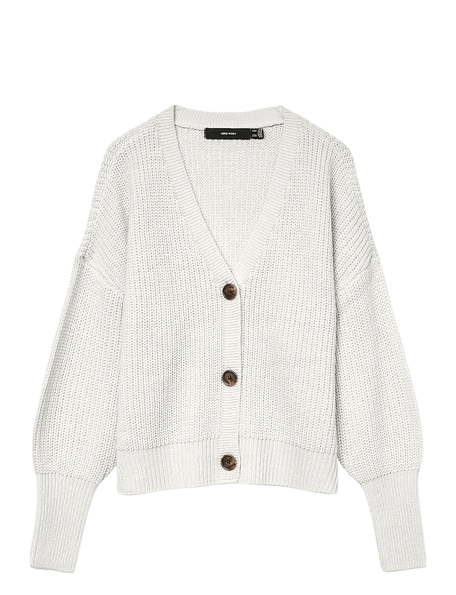 Vero Moda - VMLEA LS V-NECK CUFF CARDIGAN NOOS - kardiganai - cloud dancer - 1