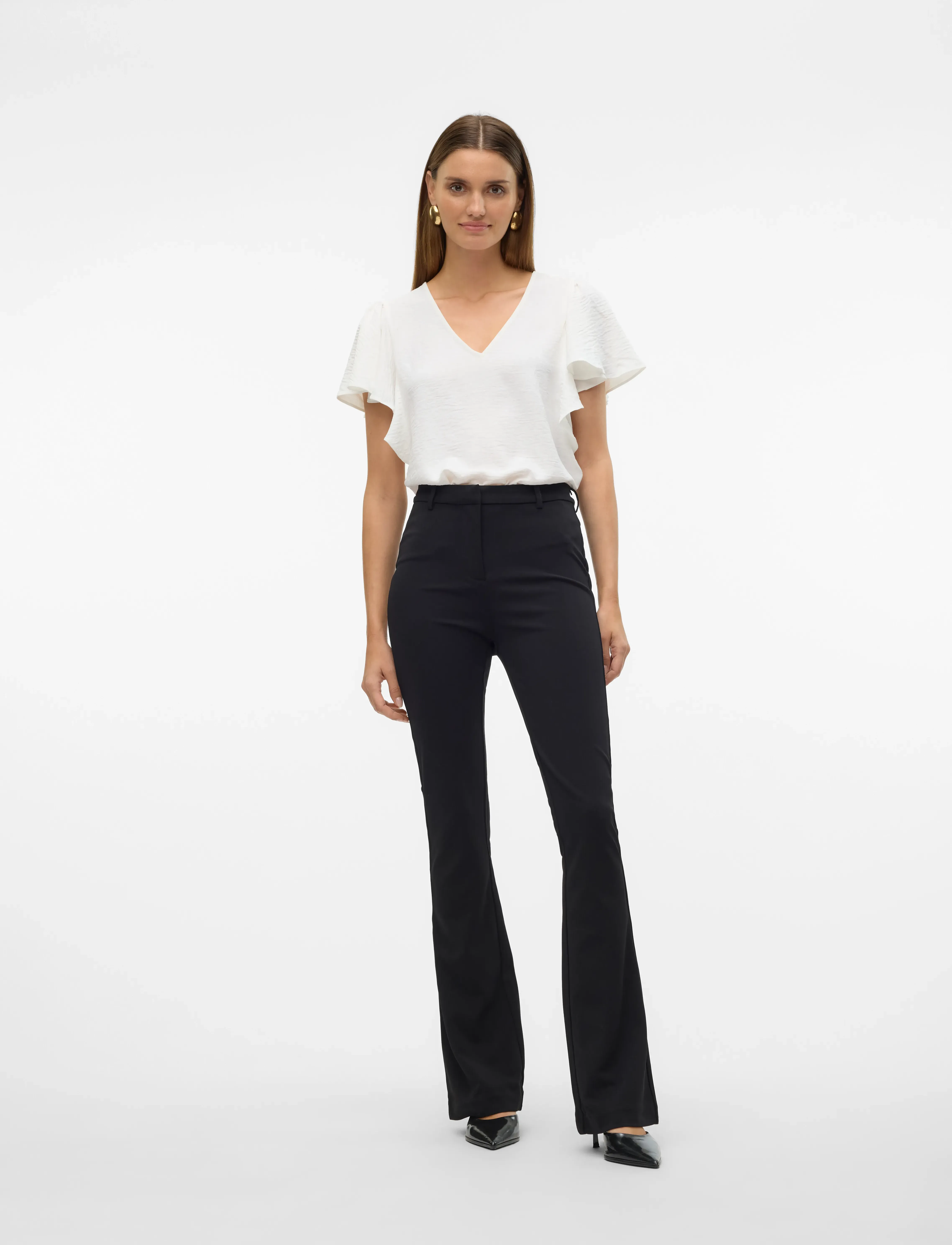 VERO MODA VMAMIRA MW FLARED PANT cargobyxor dam – bild 7