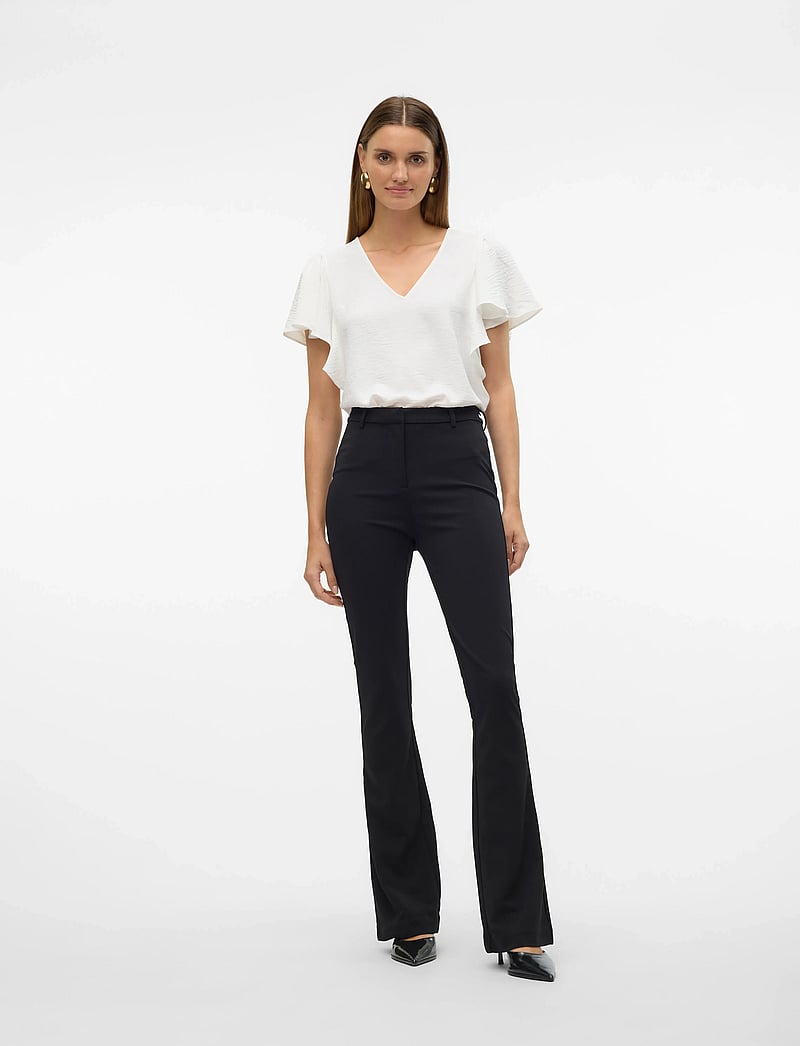 Vero Moda - VMAMIRA MW FLARED PANT NOOS - schlaghose - black - 4