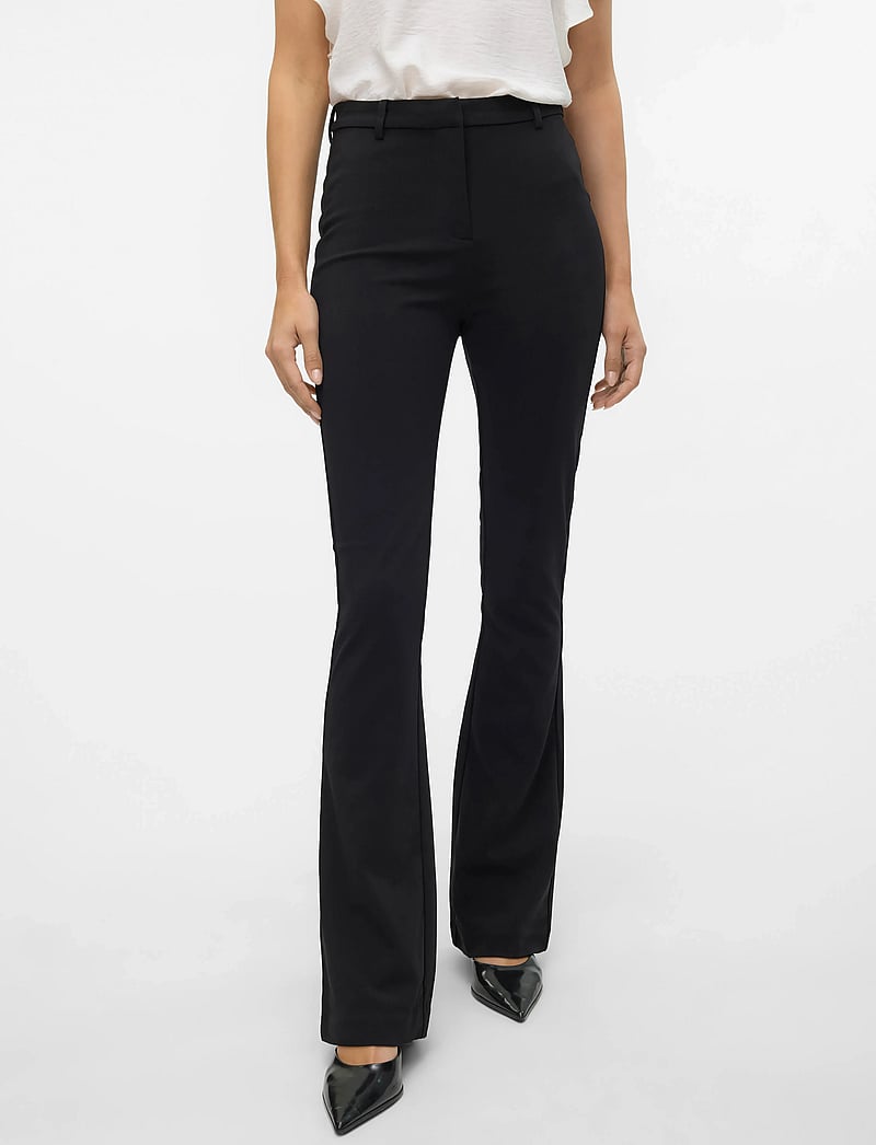 Vero Moda - VMAMIRA MW FLARED PANT NOOS - schlaghose - black - 5