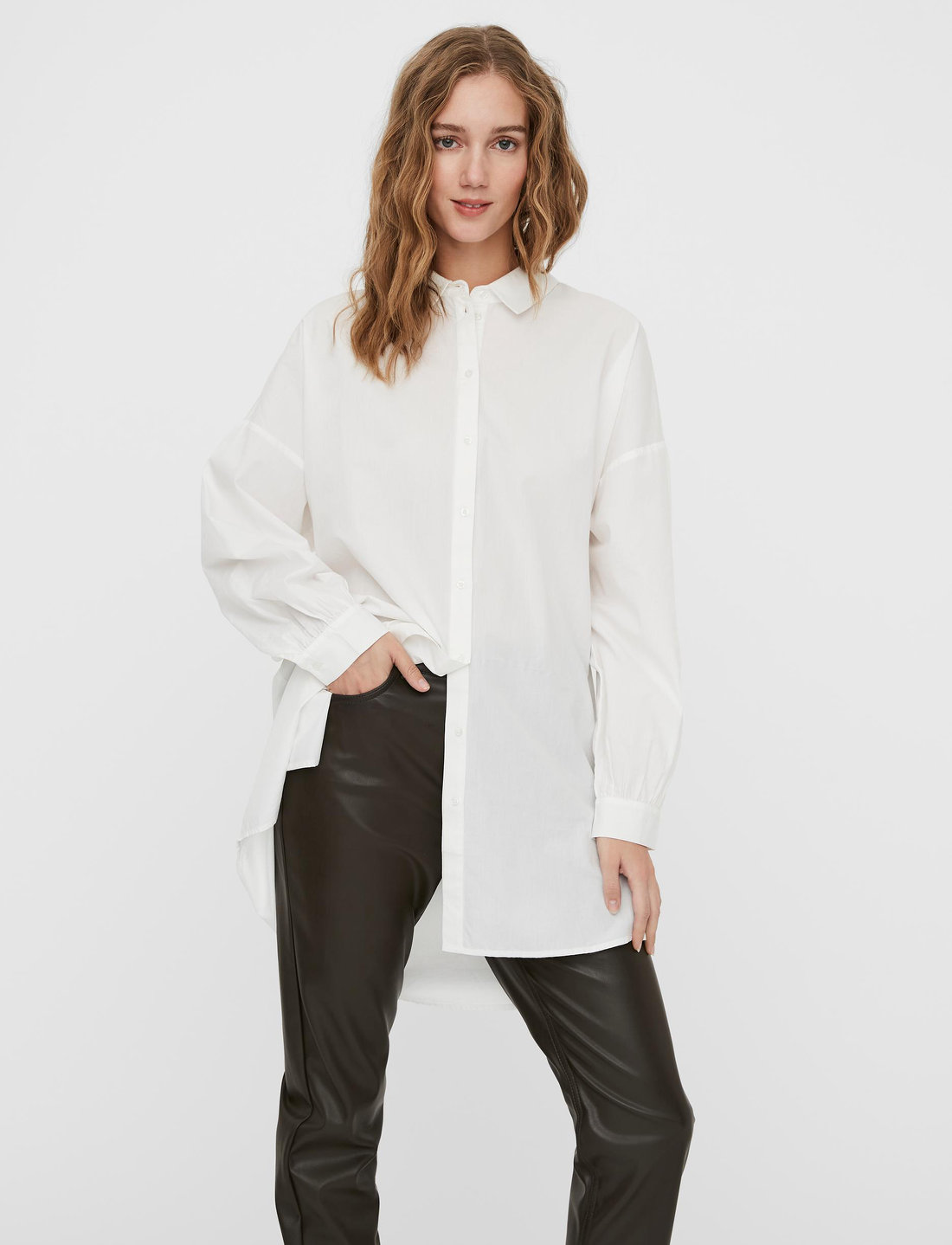Vero Moda Vmbina L s Oversize Shirt Wvn Noos Long sleeved Boozt