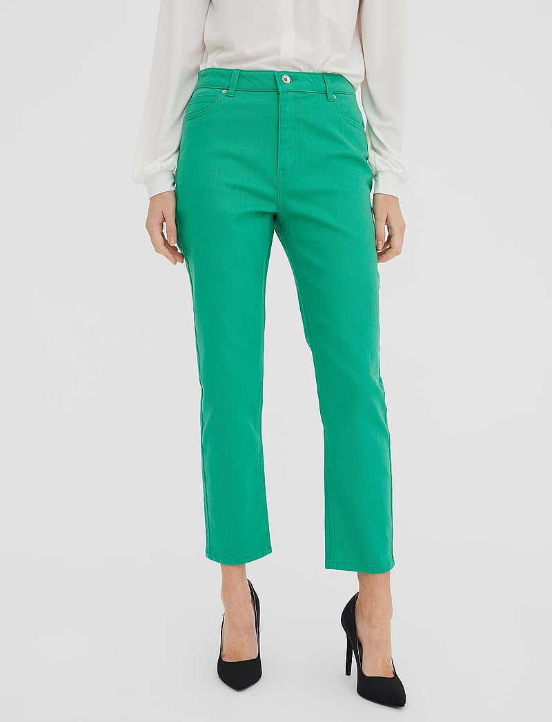 Vero Moda - VMBRENDA HR STRAIGHT A CUT COLOR - straight jeans - holly green - 0