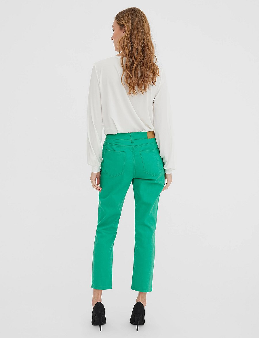 Vero Moda - VMBRENDA HR STRAIGHT A CUT COLOR - gerade jeans - holly green - 3