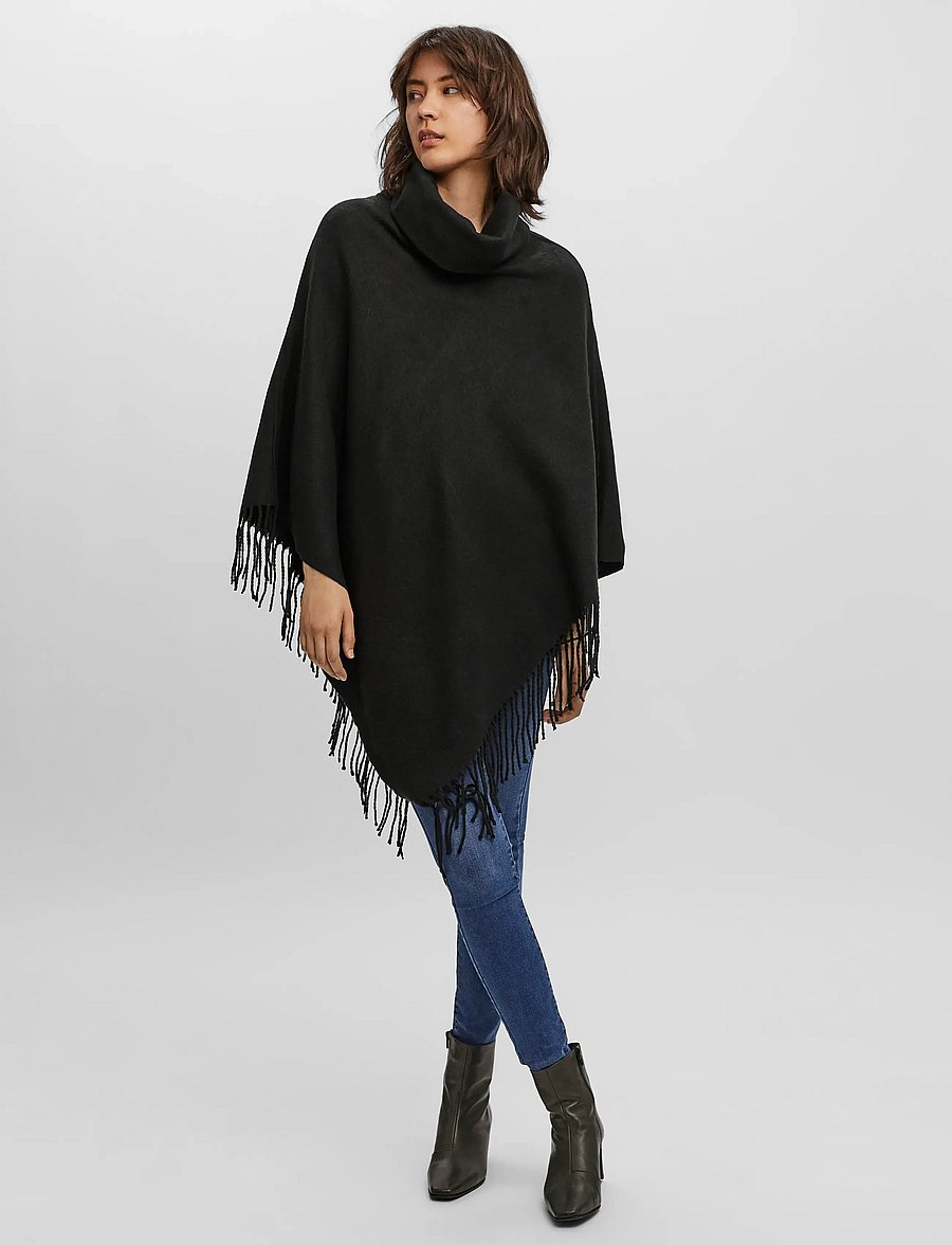 Vero Moda - VMKLEO PONCHO REP - ponchos & capes - black - 4
