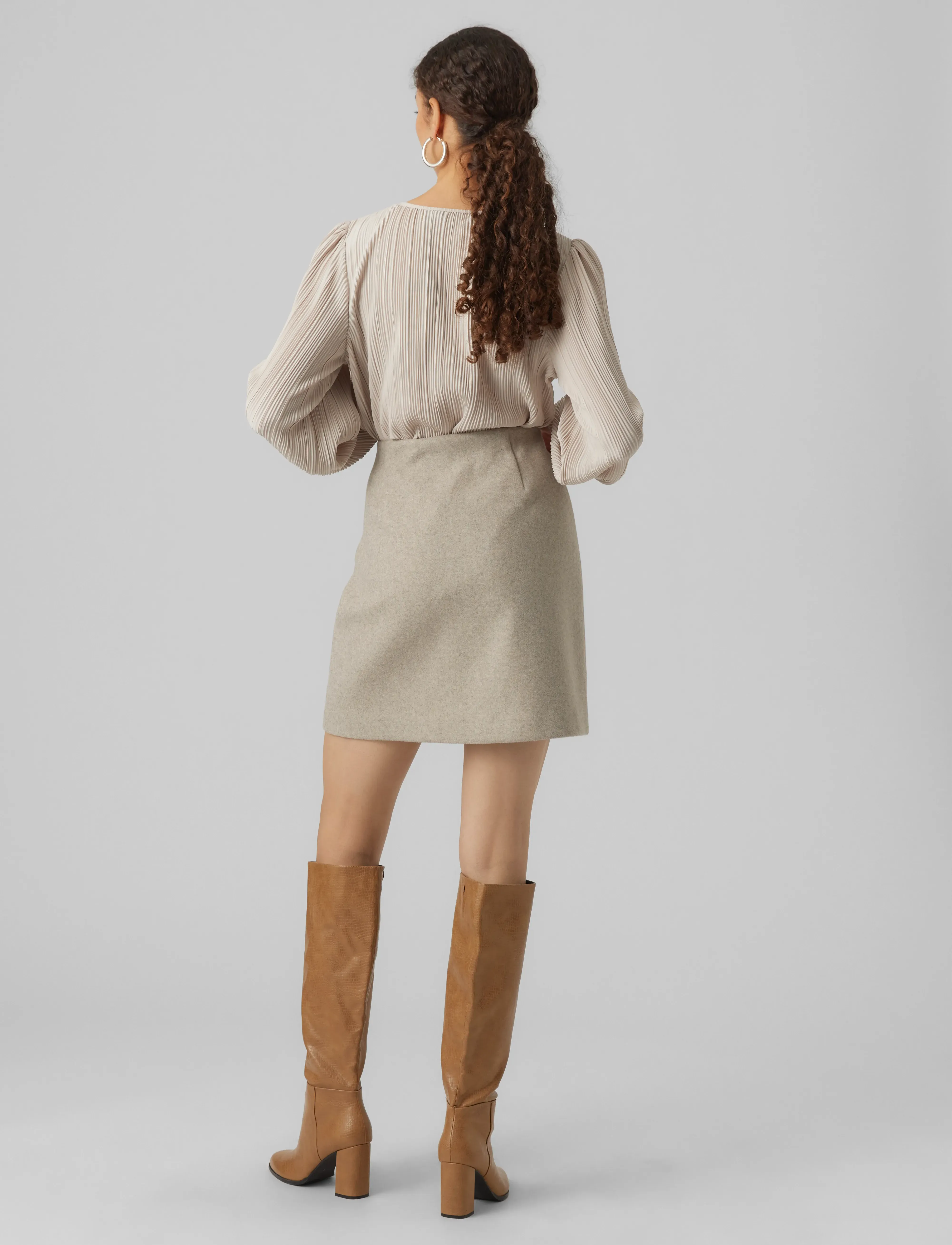 Vero Moda - VMFORTUNEALLISON HW SHORT SKIRT GA NOOS - jupes courtes - silver mink - 3