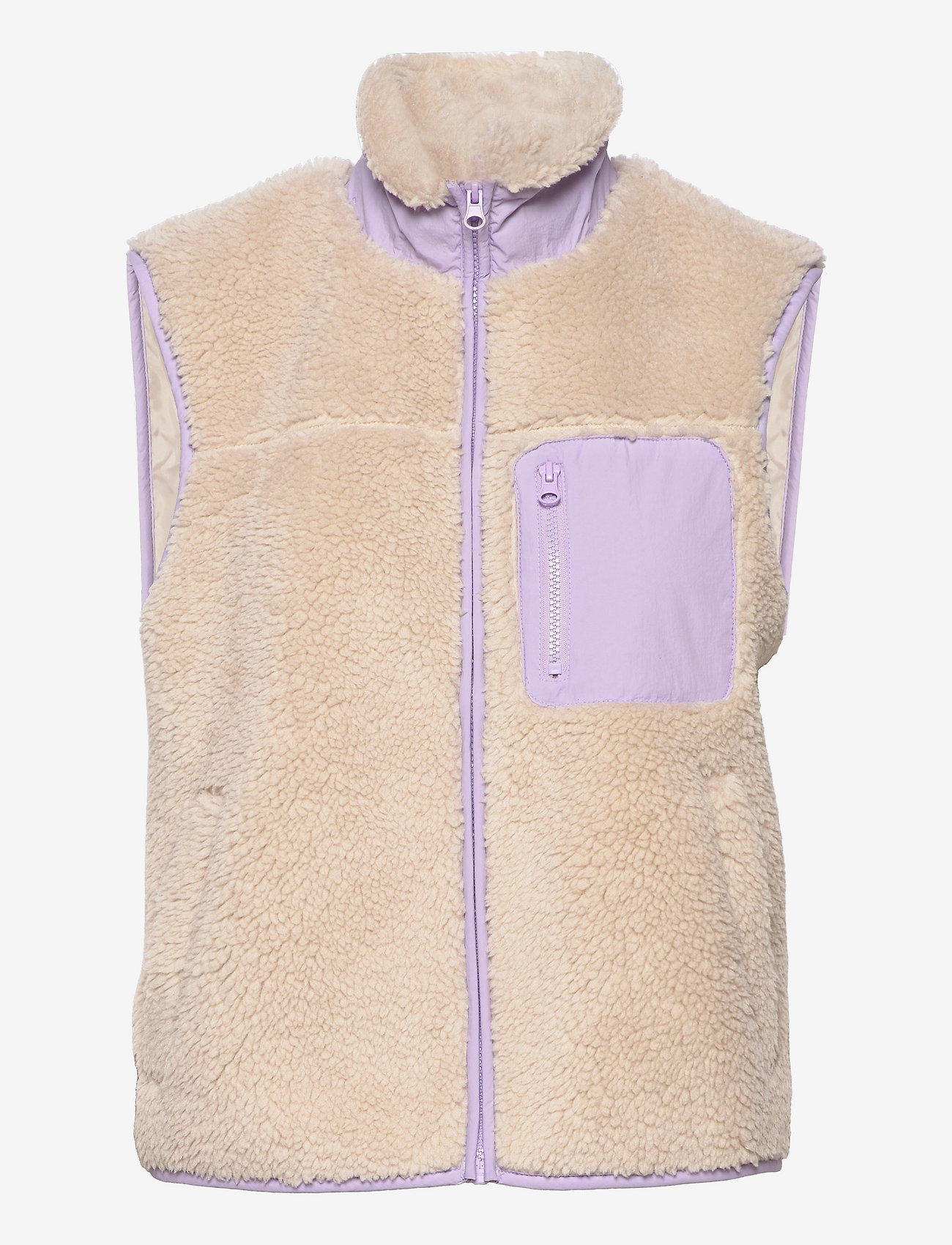 Vero Moda - VMCILLE SHORT TEDDY WAISTCOAT BOOS - oatmeal - 0
