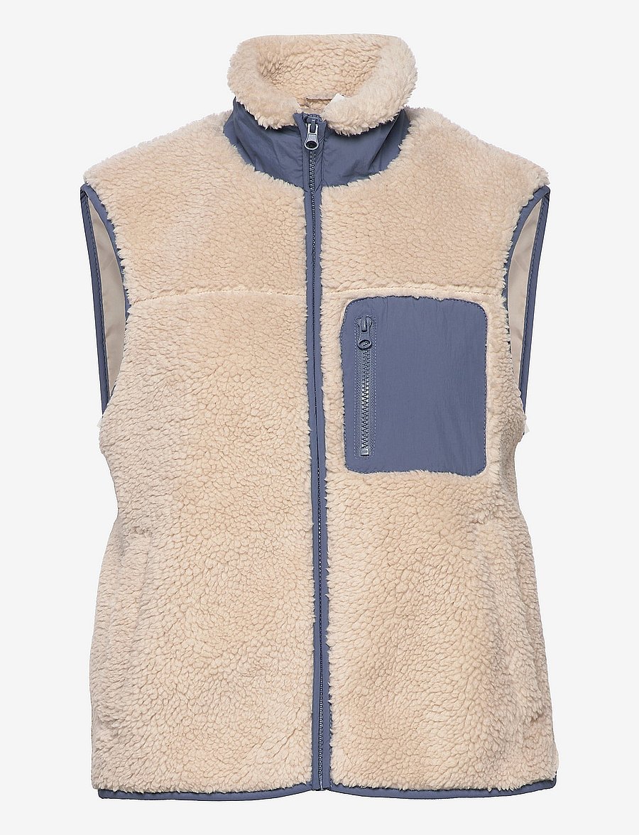 Vero Moda - VMCILLE SHORT TEDDY WAISTCOAT BOOS - oatmeal - 0