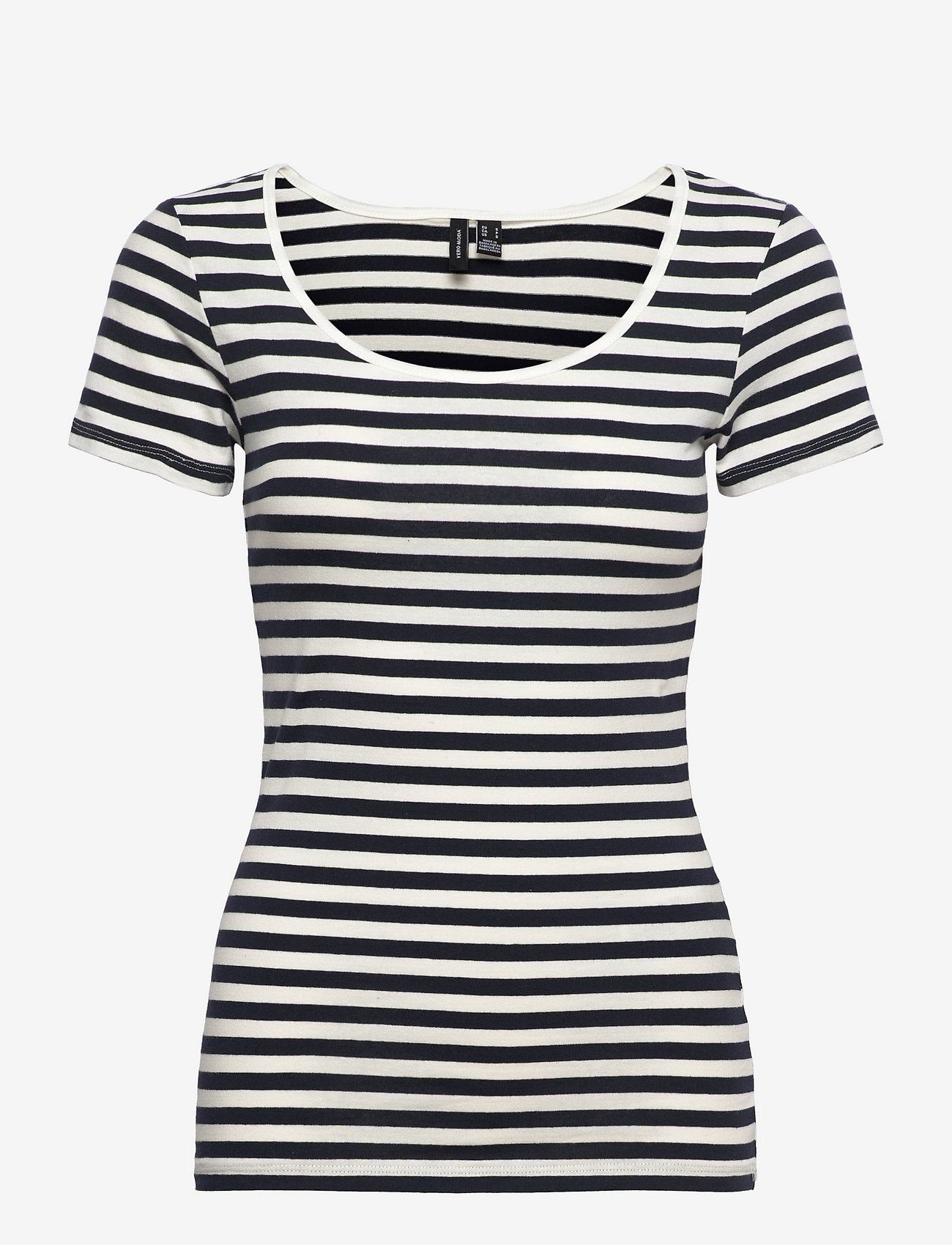 Vero Moda - VMSAILOR SABBI S/S U-NECK TOP - navy blazer - 0