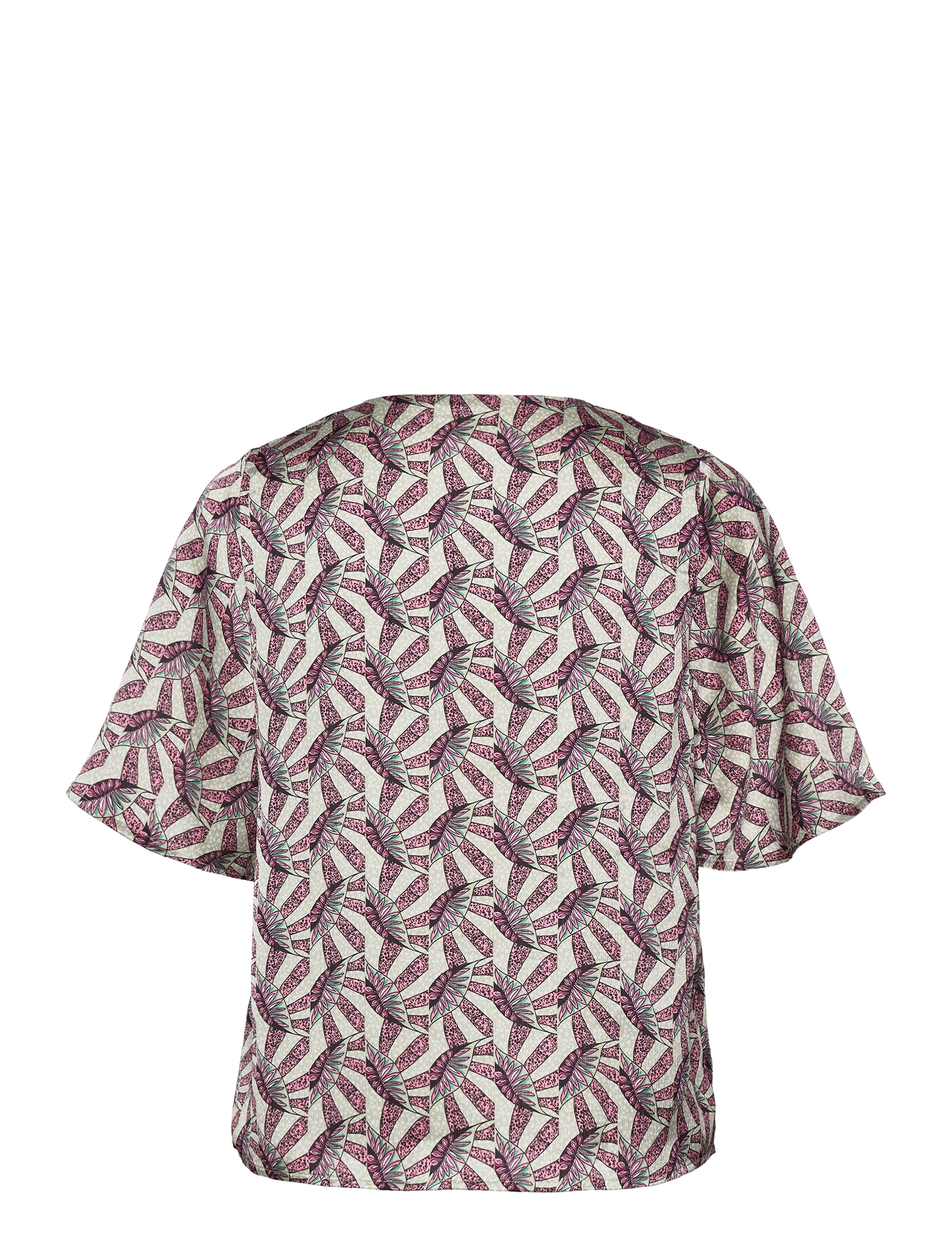 Vero Moda - VMZELDA 2/4 V-NECK TOP WVN LCS - kortærmede bluser - desert sage - 1