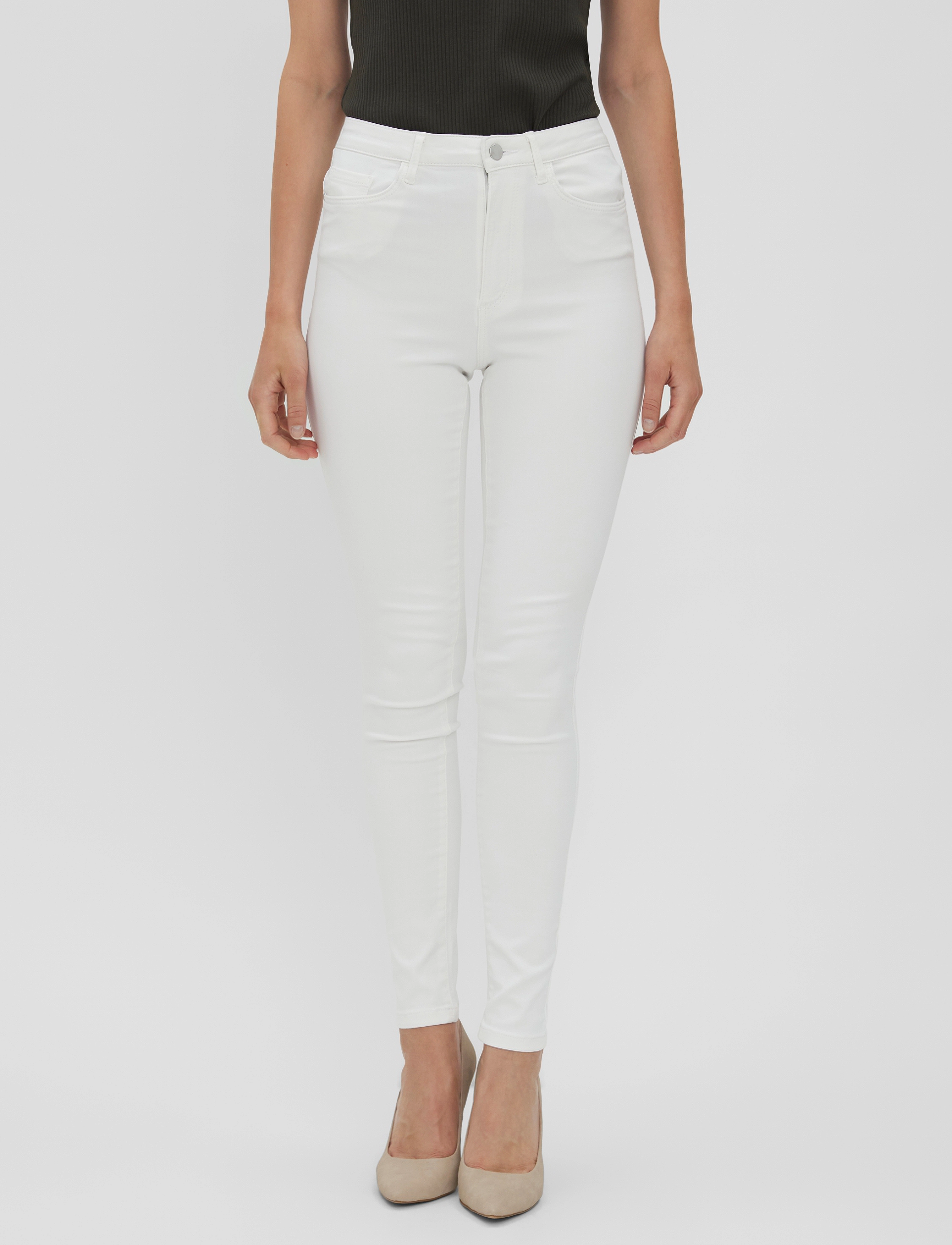 Vero Moda VMSOPHIA HW SKINNY J SOFT VI403 GA NOOS - Jeans - BRIGHT WHITE / white