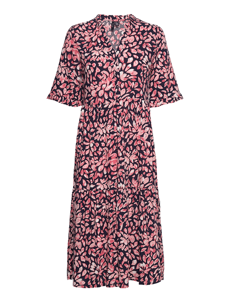 Vero Moda - VMEASY 2/4 FRL CALF DRESS WVN GA - navy blazer - 0