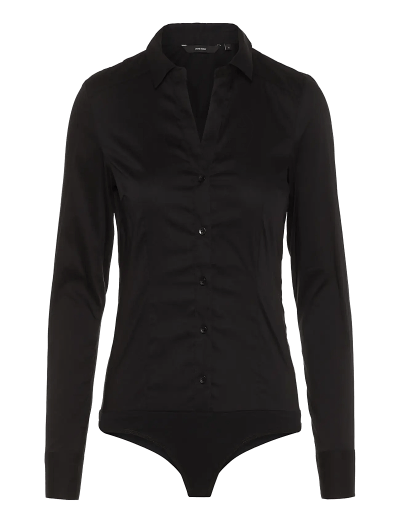 Vero Moda - VMLADY L/S G-STRING SHIRT WVN NEW NOOS - bodies - black - 1
