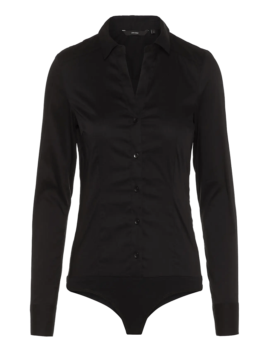 Vero Moda - VMLADY L/S G-STRING SHIRT WVN NEW NOOS - bodies - black - 1