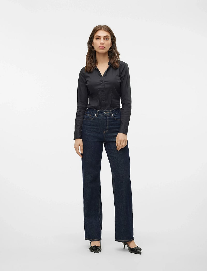 Vero Moda - VMLADY L/S G-STRING SHIRT WVN NEW NOOS - body - black - 5