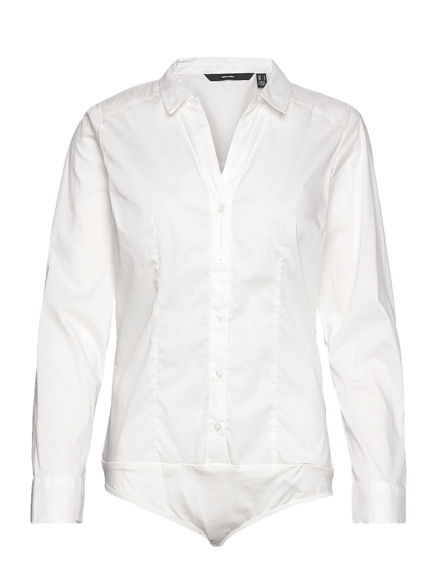 Vero Moda - VMLADY L/S G-STRING SHIRT WVN NEW NOOS - bodid - snow white - 1