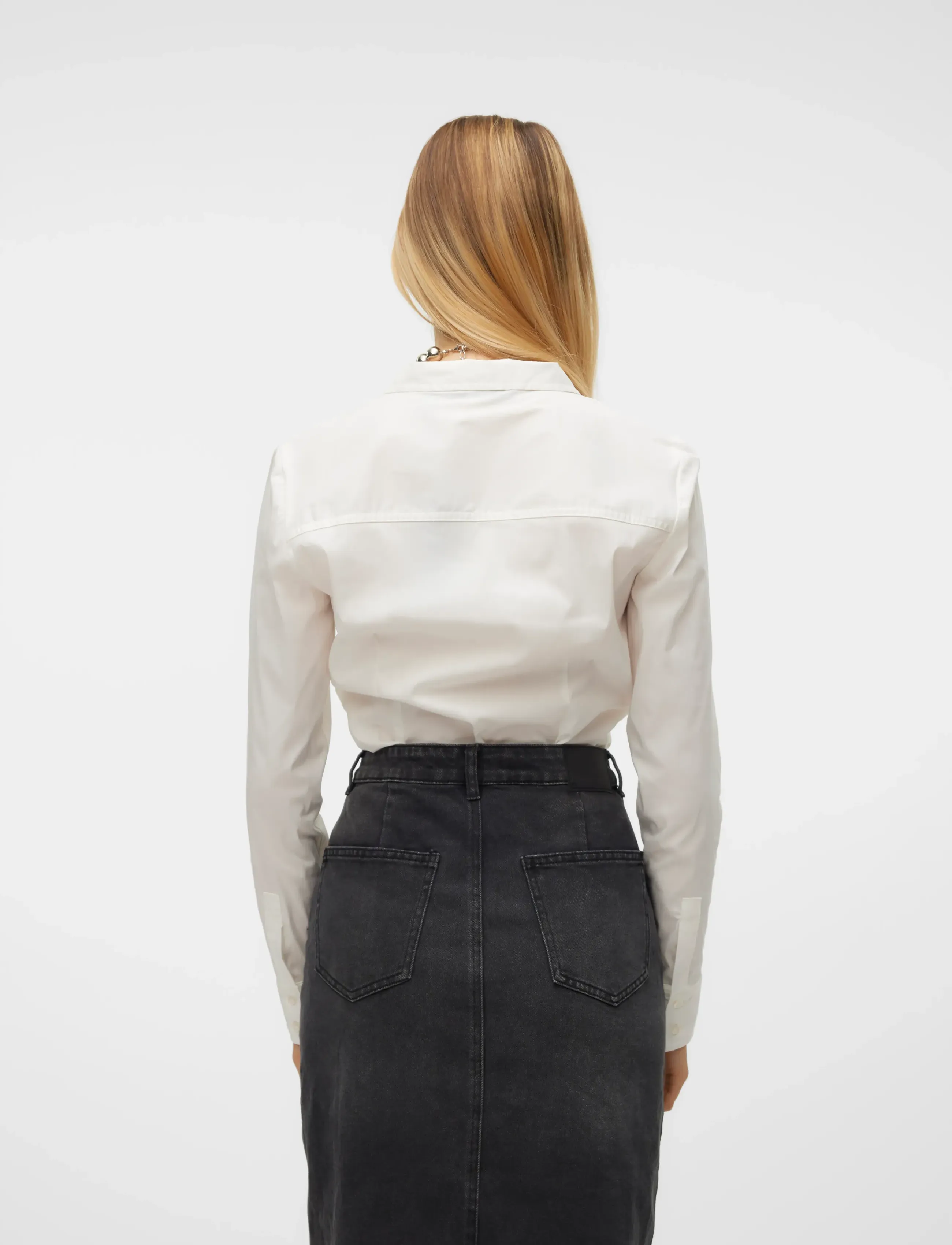 Vero Moda - VMLADY L/S G-STRING SHIRT WVN NEW NOOS - bodid - snow white - 4