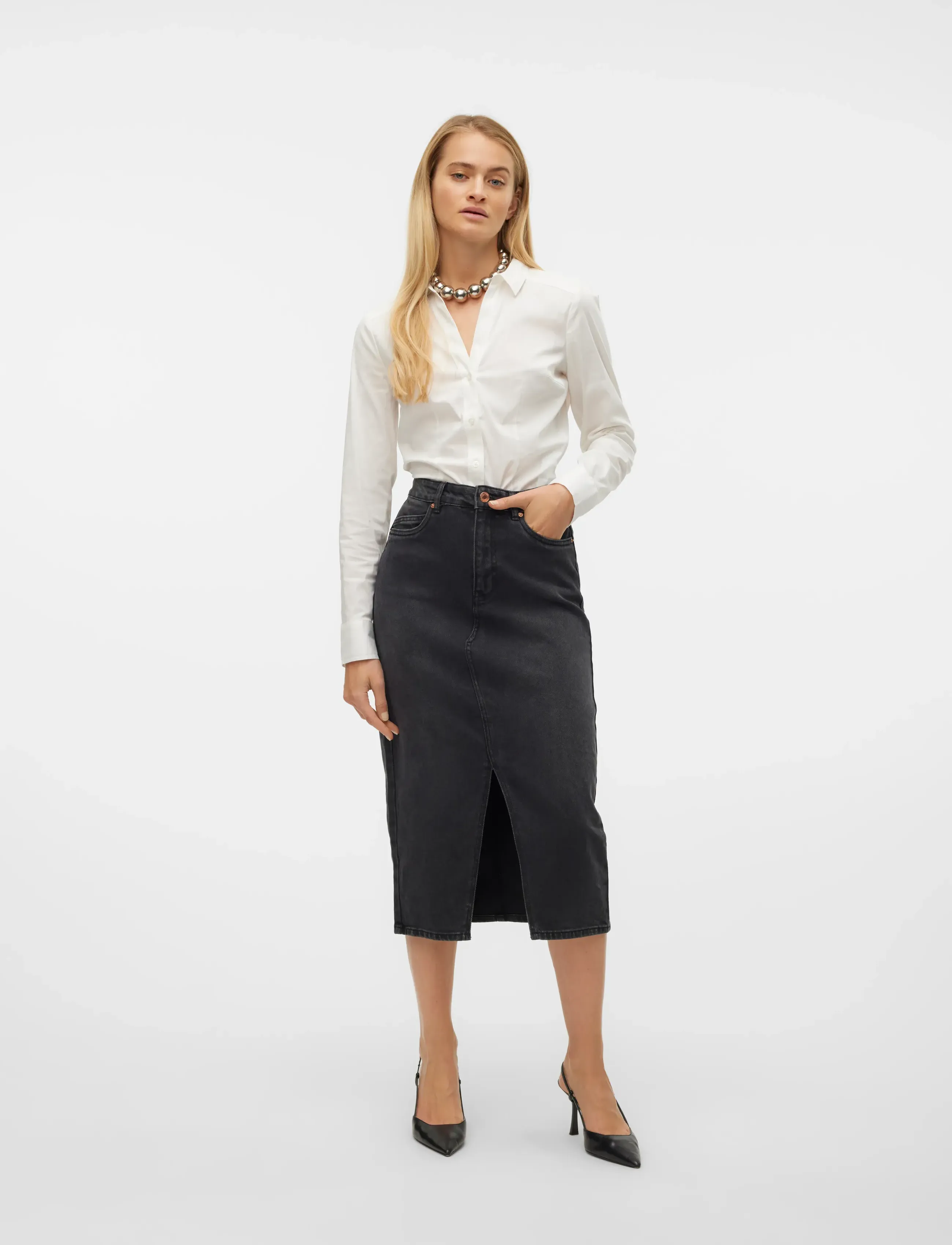 VERO MODA Vmlady L/S G-String Shirt Wvn New Noos dam – bild 4