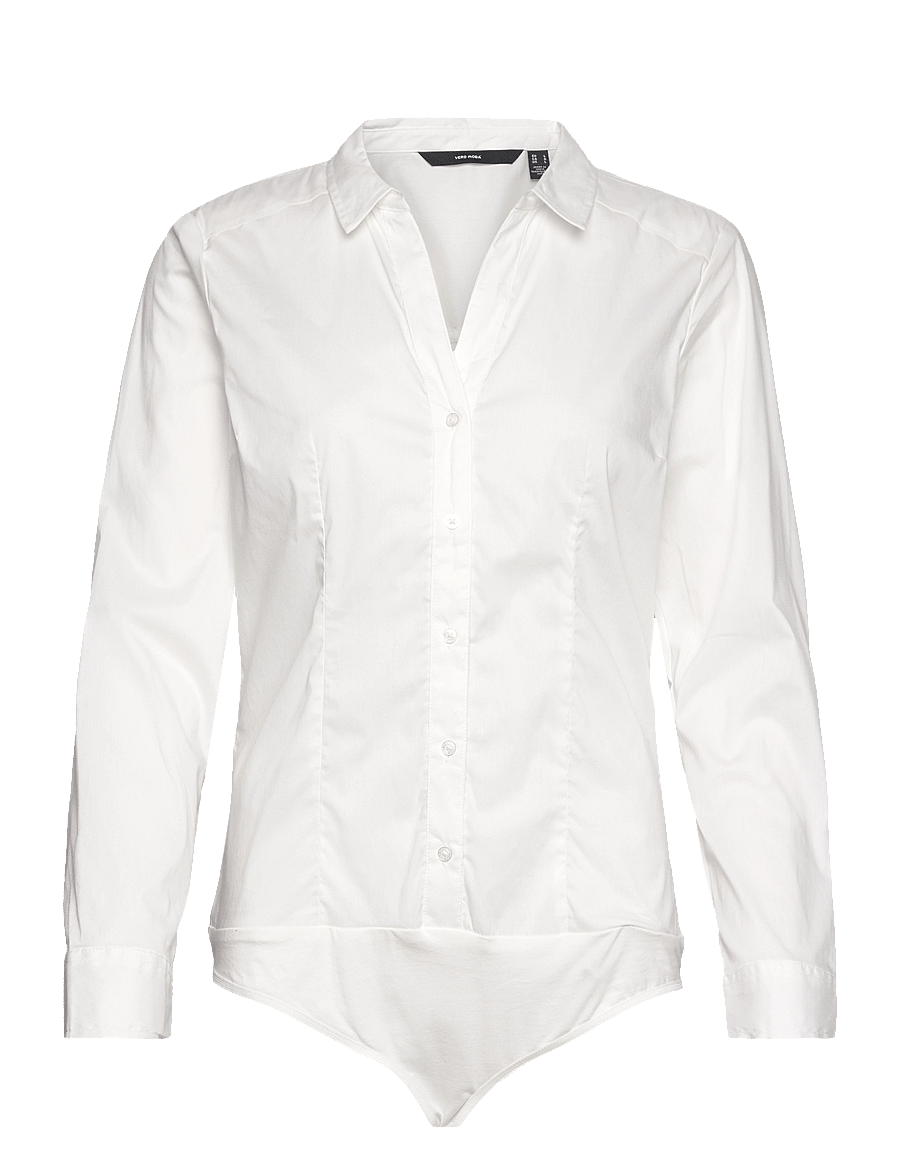 Vero Moda - VMLADY L/S G-STRING SHIRT WVN NEW NOOS - bodid - snow white - 3