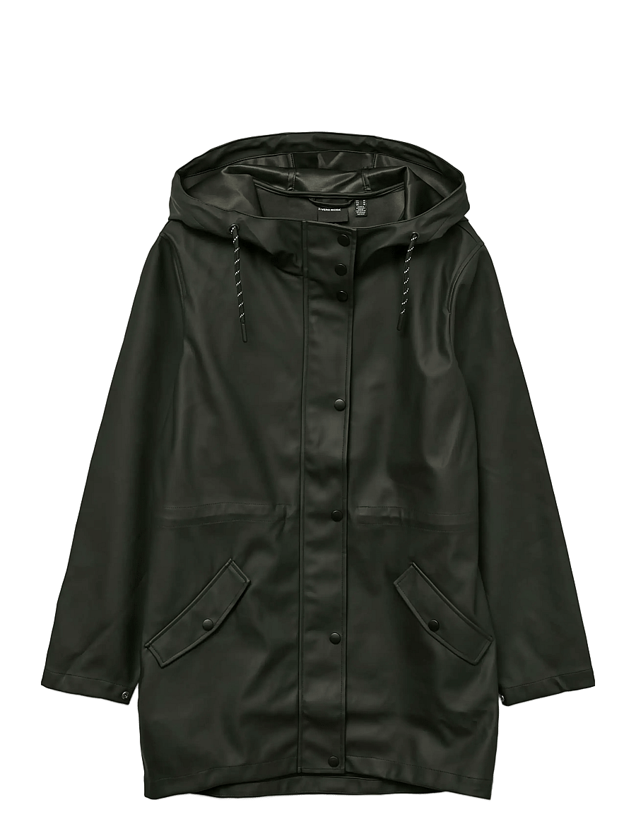 Vero Moda - VMMALOU COATED JACKET NOOS - cienkie płaszcze - black - 1