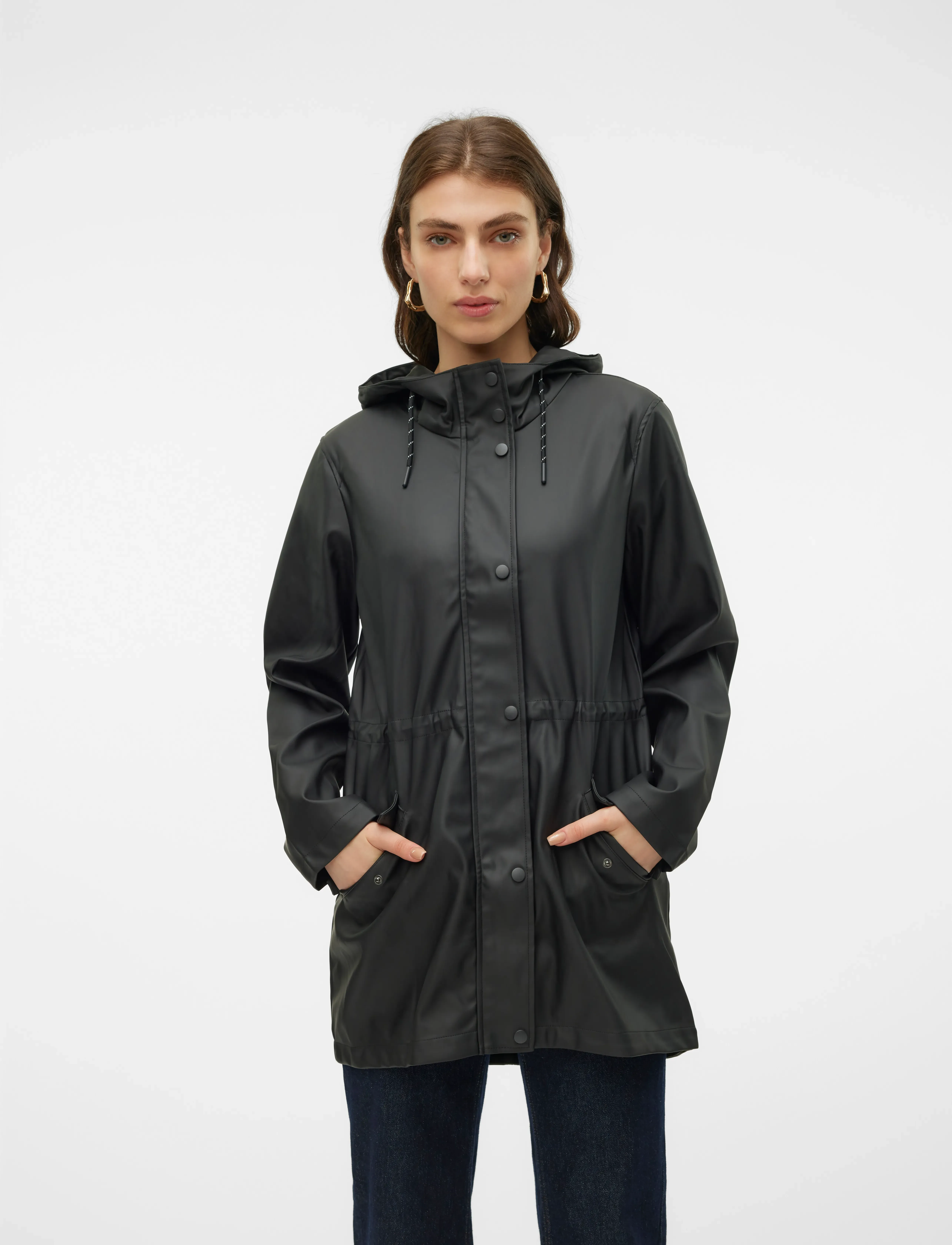 Vero Moda Vmmalou Coated Jacket Noos, XS, Coats, Schwarz - Light Frauen