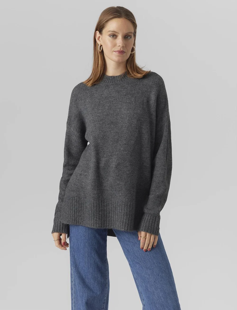 Vero Moda - VMLEFILE OVERSIZE BOXY BLOUSE NOOS - pullover - medium grey melange - 0
