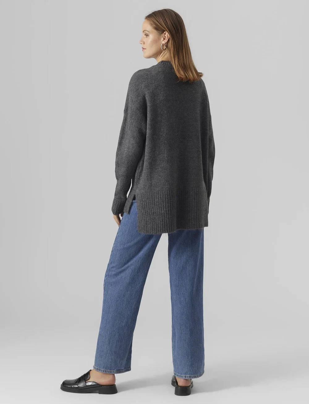 Vero Moda - VMLEFILE OVERSIZE BOXY BLOUSE NOOS - pullover - medium grey melange - 2