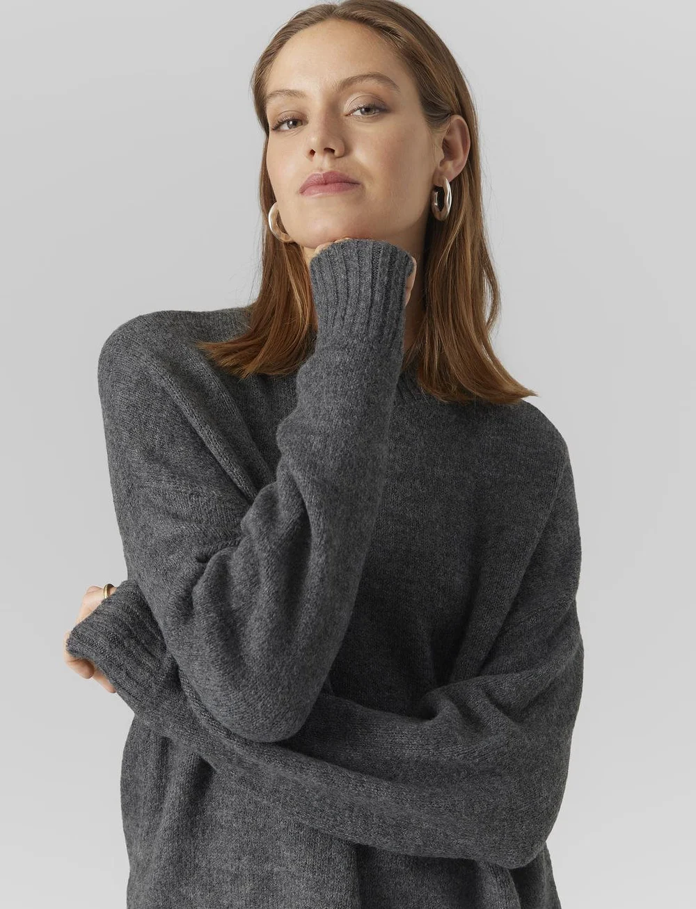 Vero Moda - VMLEFILE OVERSIZE BOXY BLOUSE NOOS - pullover - medium grey melange - 3