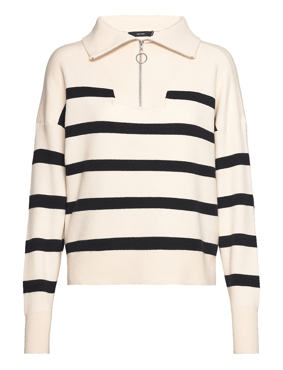 Vero Moda - VMSABA STRIPE LS HIGHNECK BLOUSE GA NOOS - coltruien - birch - 1