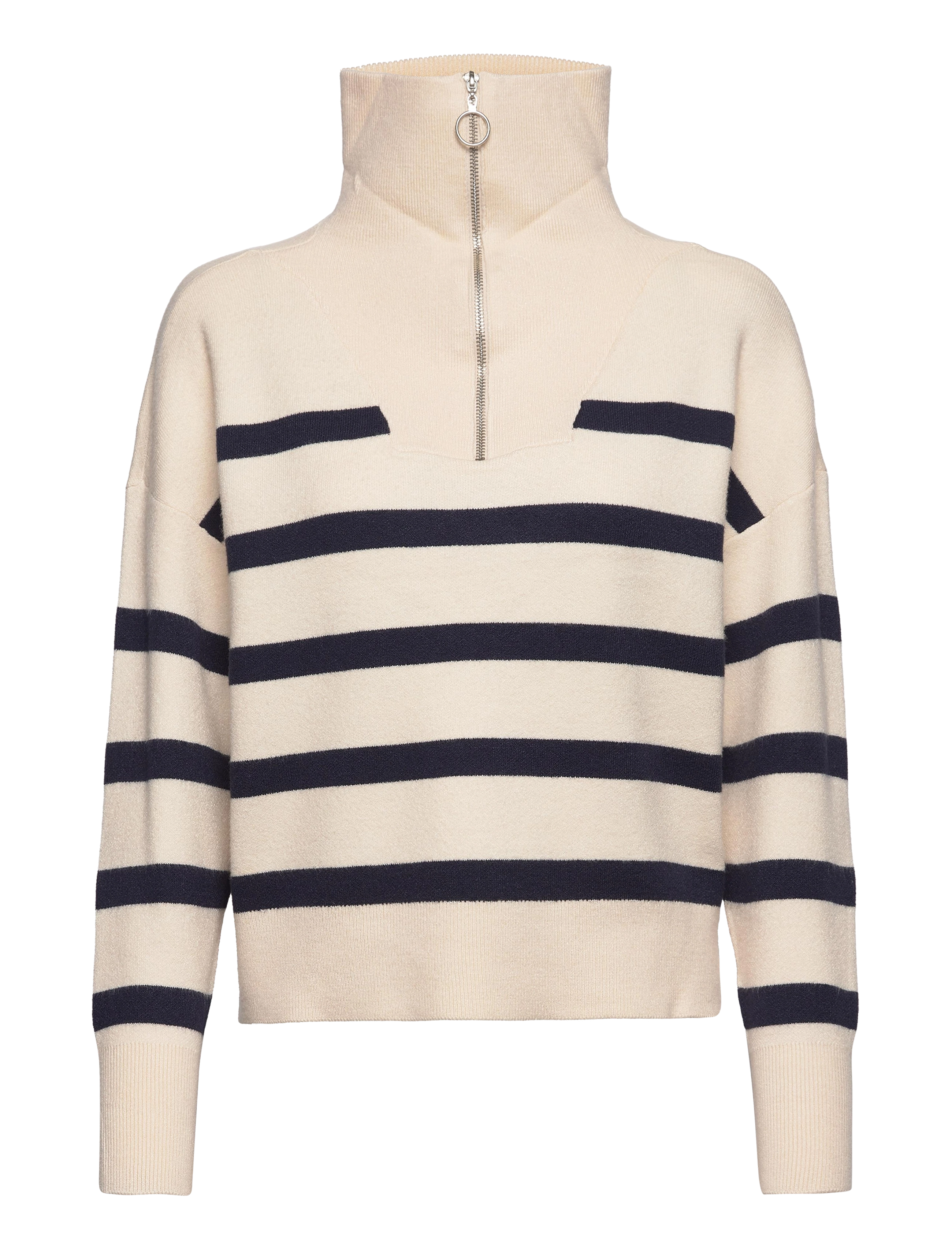 VMSABA STRIPE LS HIGHNECK BLOUSE GA NOOS - BIRCH