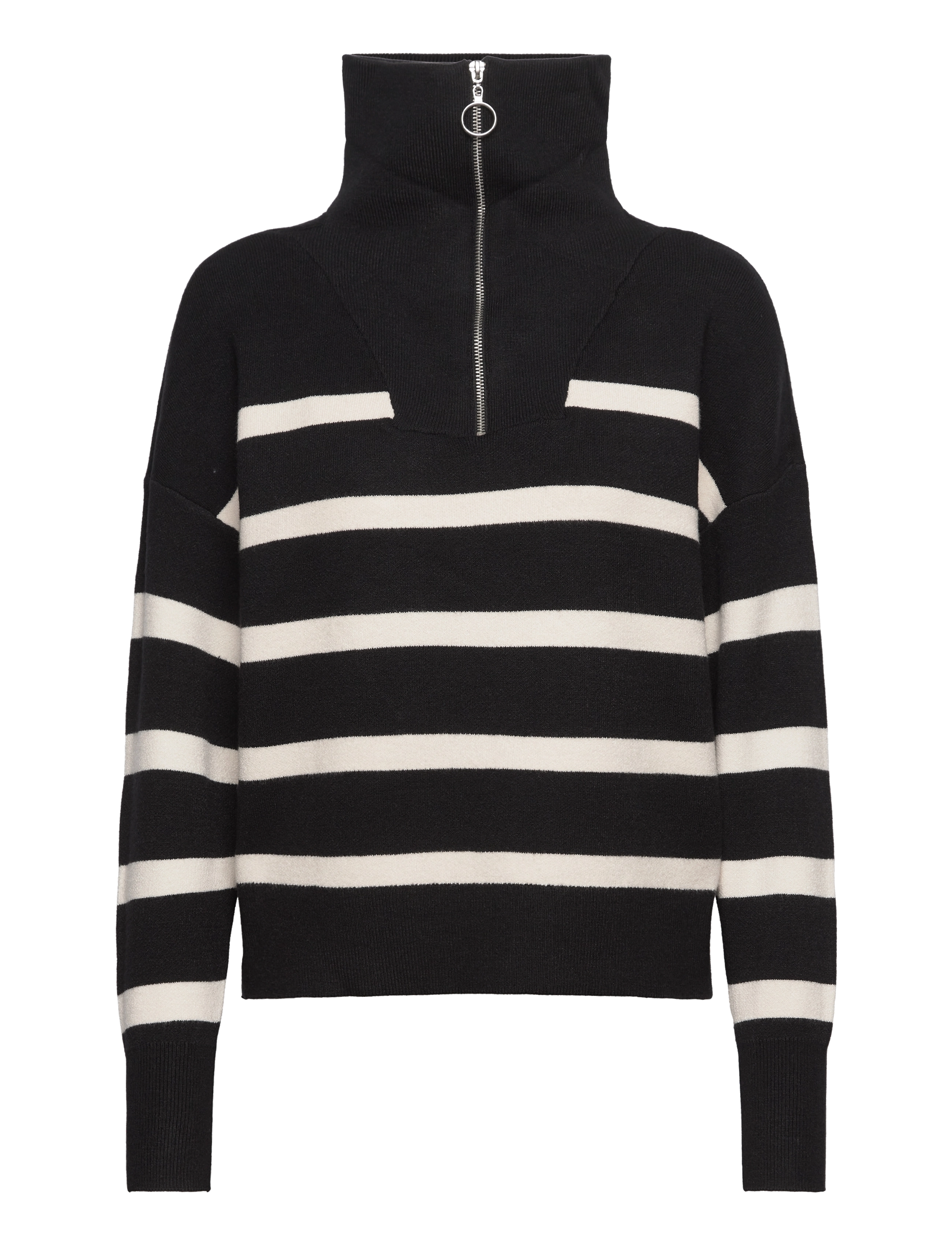 VERO MODA Vmsaba Stripe Ls Highneck Bluse Ga Noos Schwarz - XS - Damen