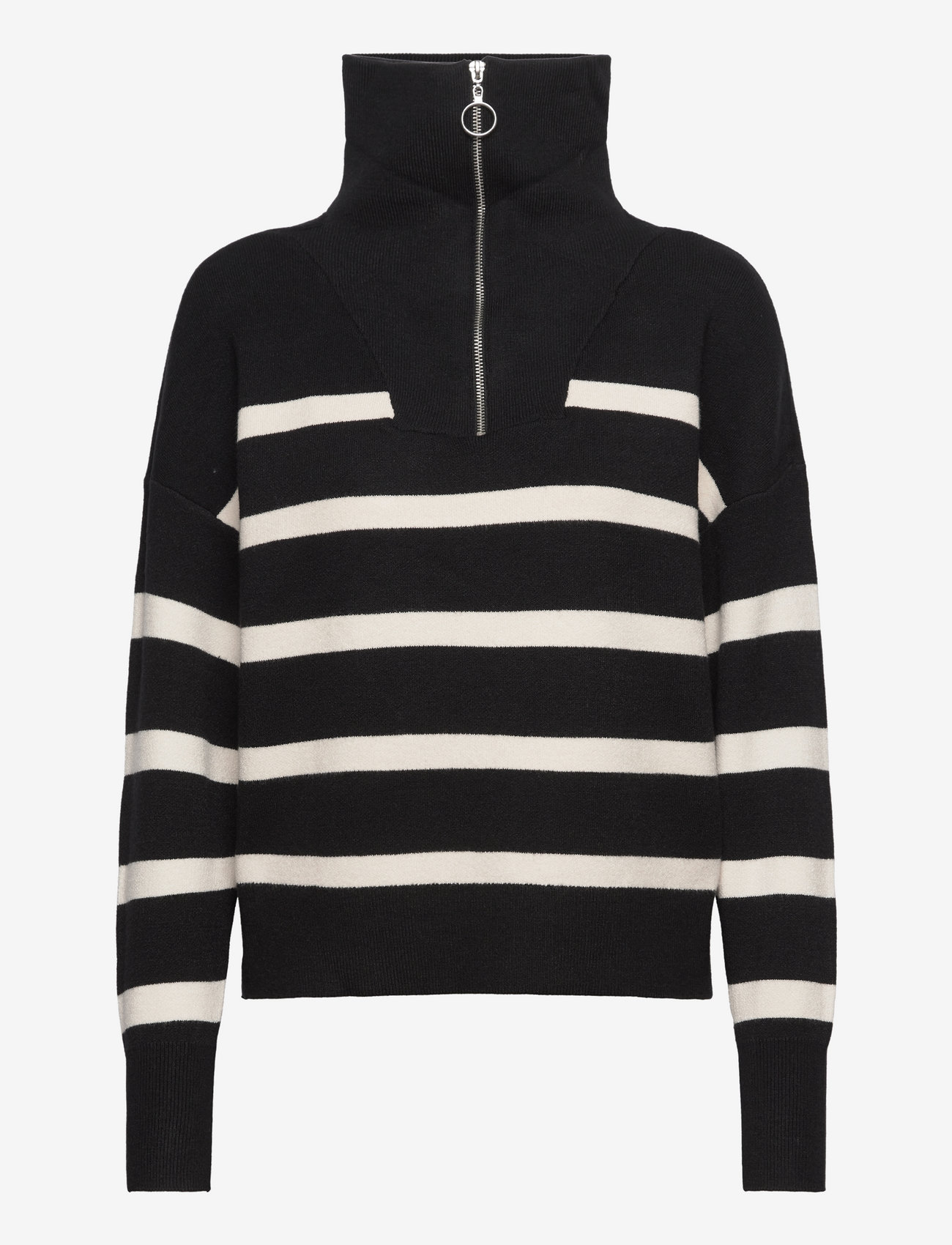 Vero Moda - VMSABA STRIPE LS HIGHNECK BLOUSE GA NOOS - golfai - black - 1