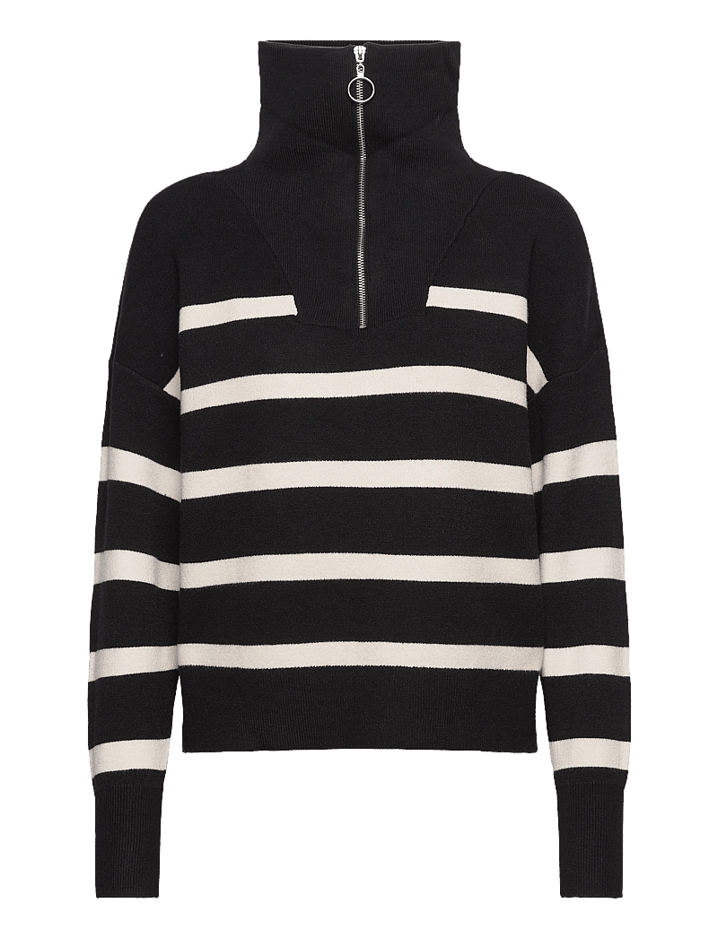 Vero Moda - VMSABA STRIPE LS HIGHNECK BLOUSE GA NOOS - rollkragenpullover - black - 1