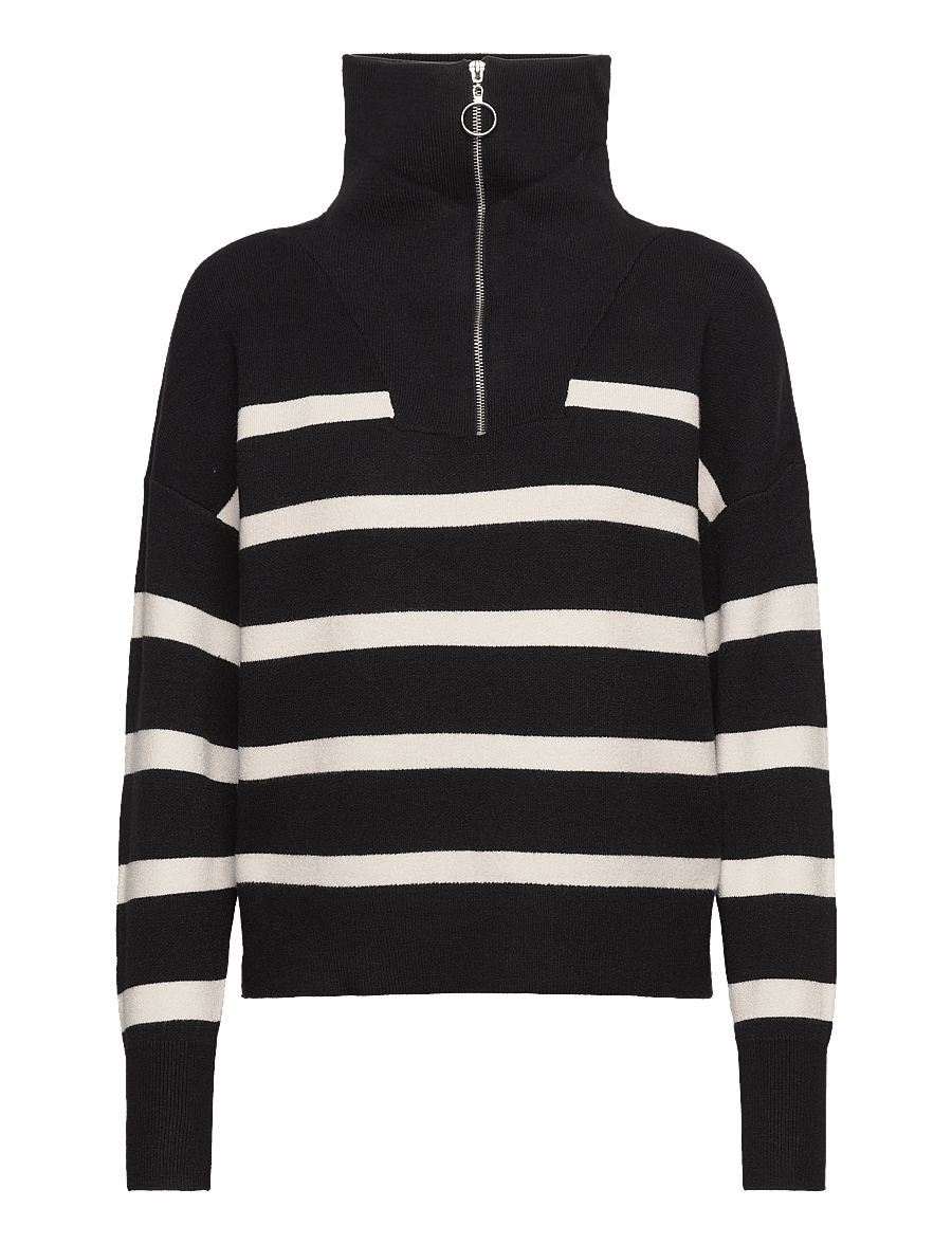 Vero Moda - VMSABA STRIPE LS HIGHNECK BLOUSE GA NOOS - rollkragenpullover - black - 1