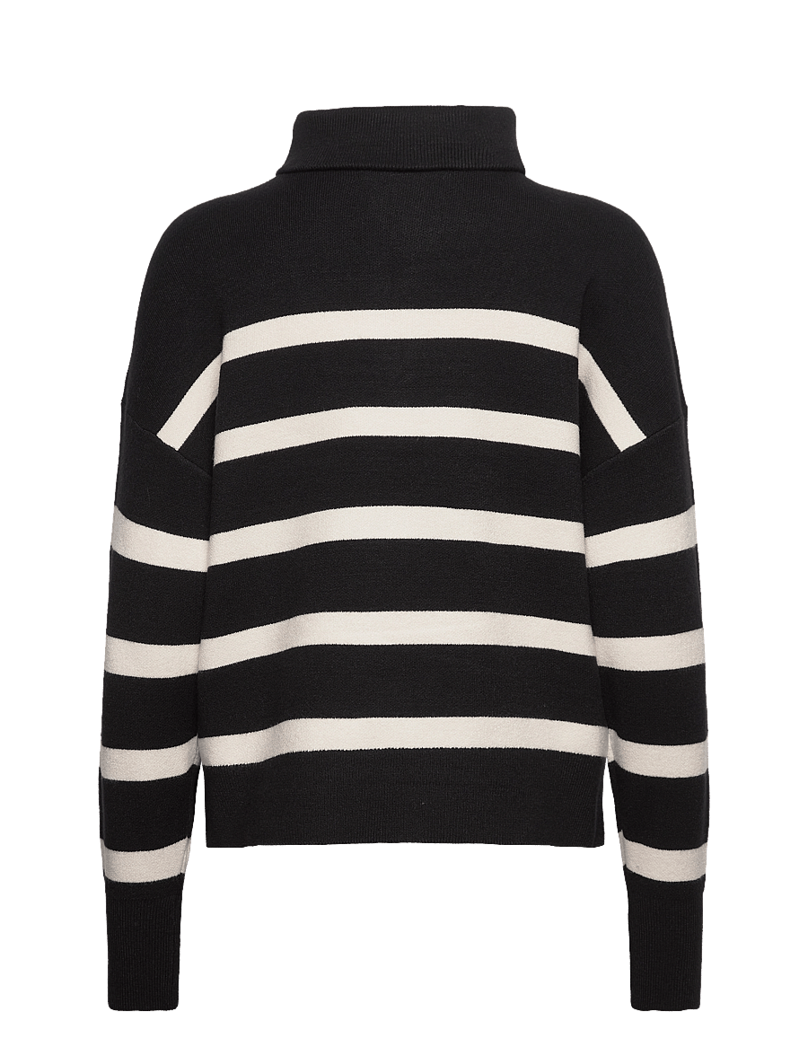 Vero Moda - VMSABA STRIPE LS HIGHNECK BLOUSE GA NOOS - rollkragenpullover - black - 4